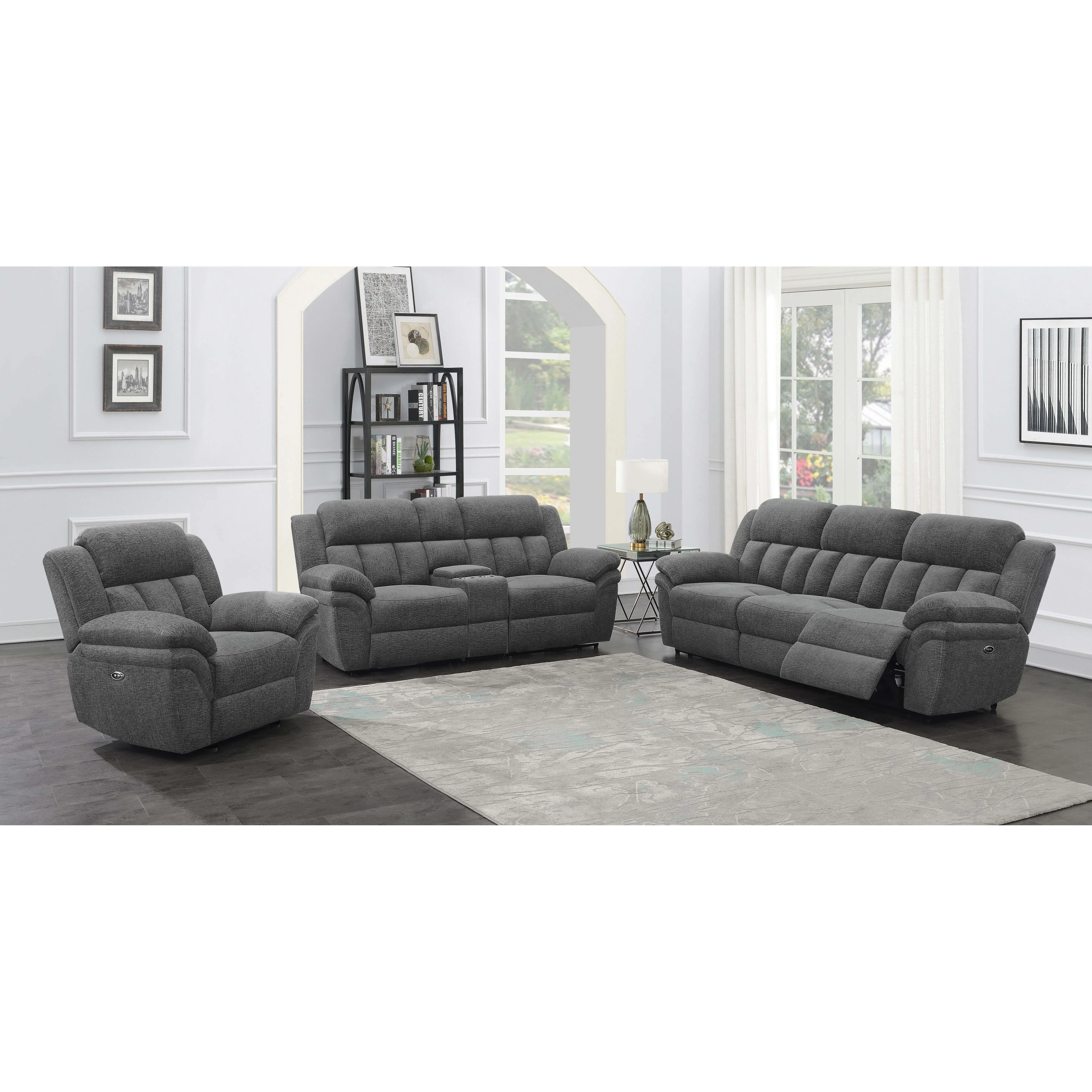 Coaster Furniture Bahrain 609541P Upholstered Power Sofa - Charcoal - Image 3