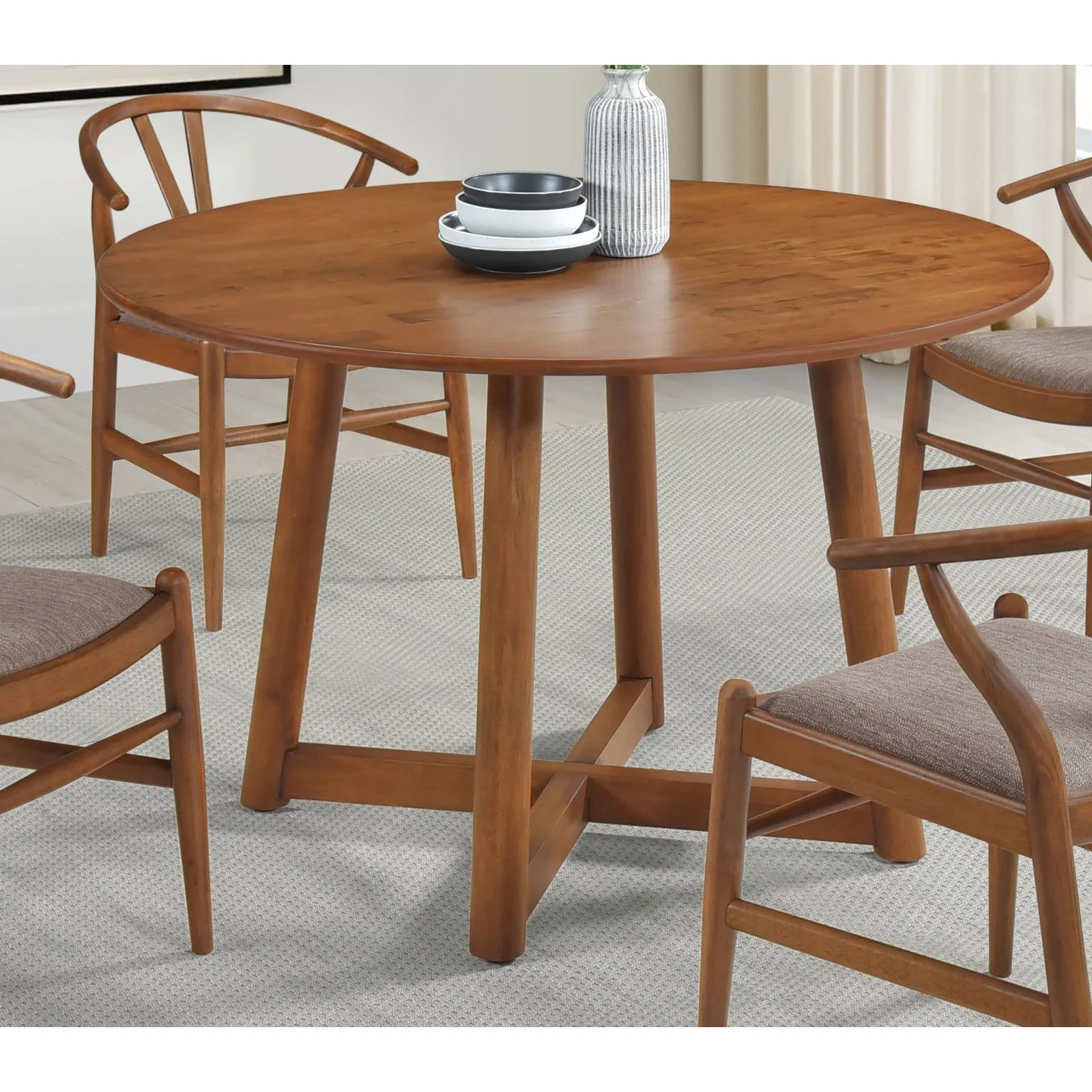 Coaster Furniture Dinah 108471 Round 47-inch Solid Wood Dining Table - Walnut - Image 2