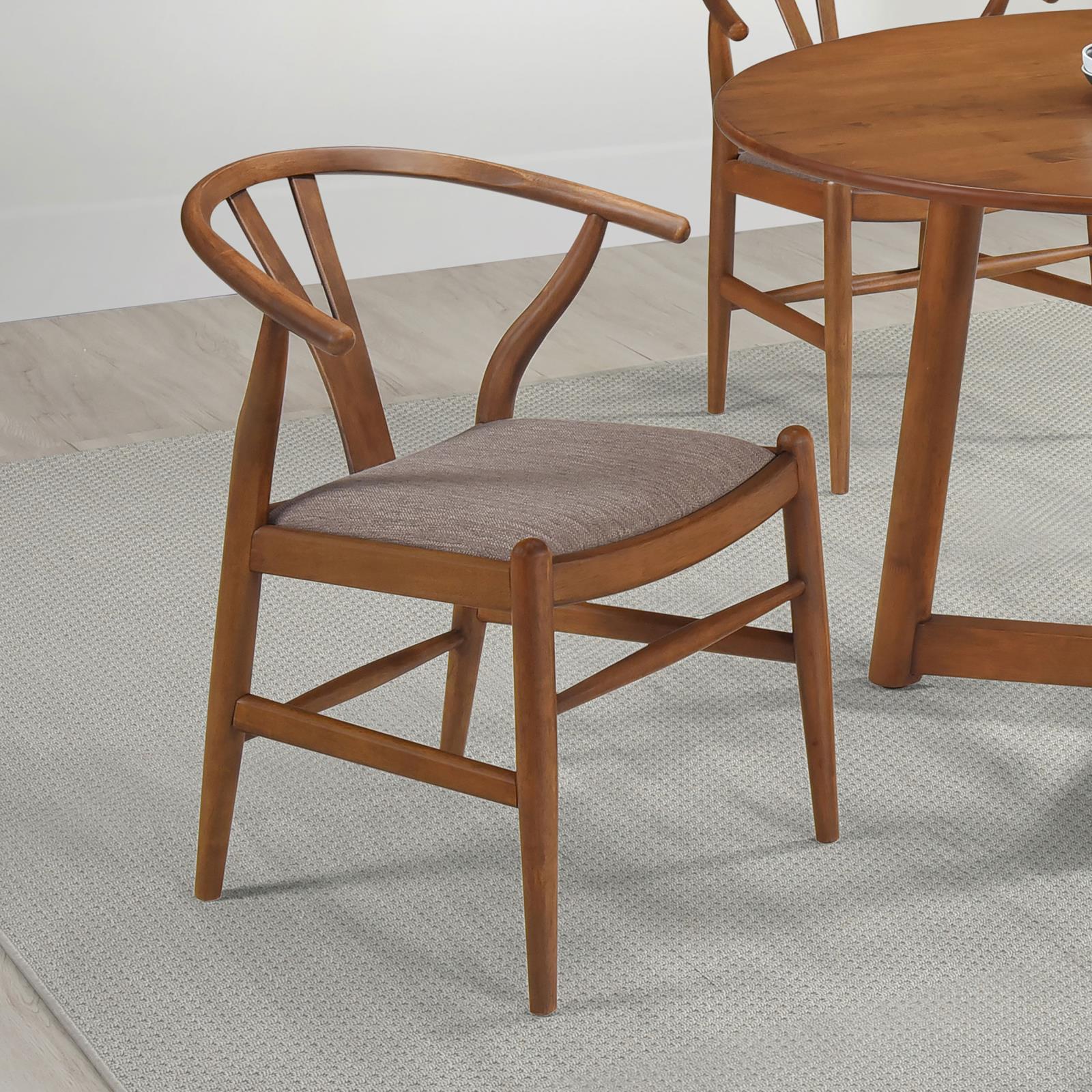 Coaster Furniture Dinah 108472 Wood Wishbone Dining Side Chair - Walnut - Image 2