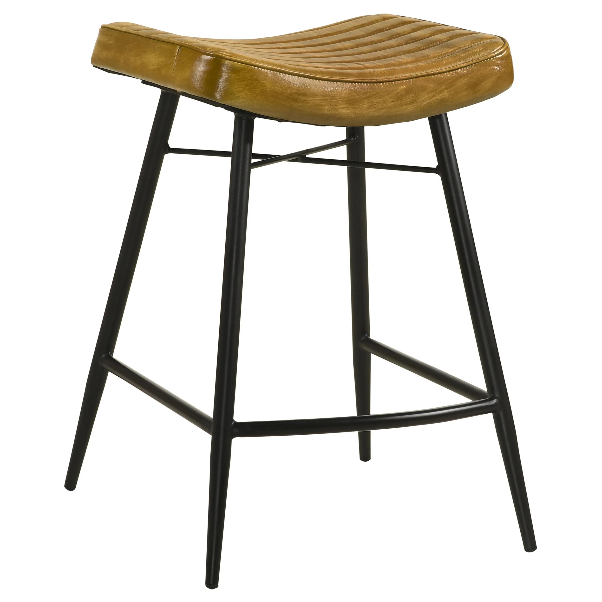 Coaster Furniture Bayu 109248 Leather Upholstered Counter Stool - Camel - Image 1