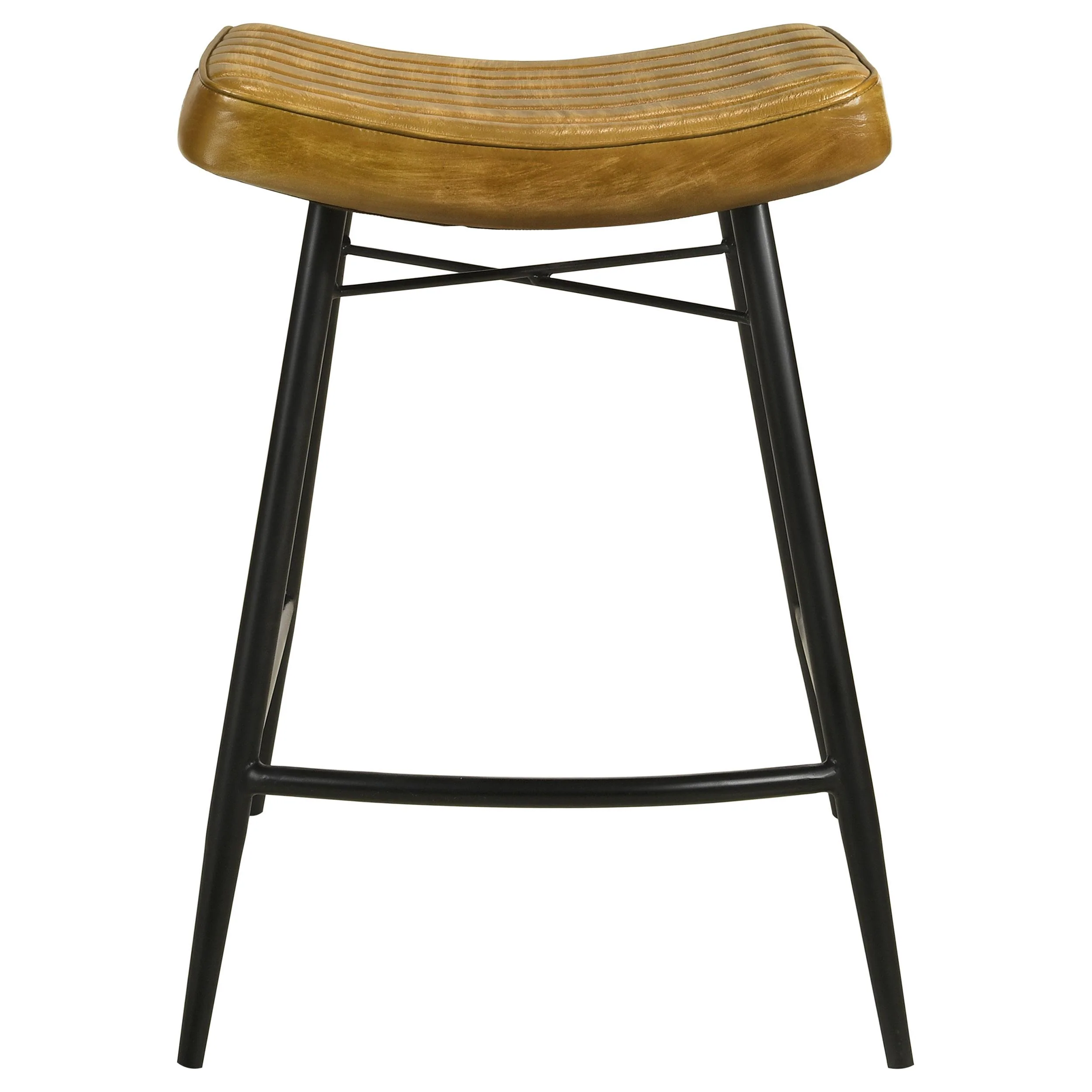 Coaster Furniture Bayu 109248 Leather Upholstered Counter Stool - Camel - Image 2