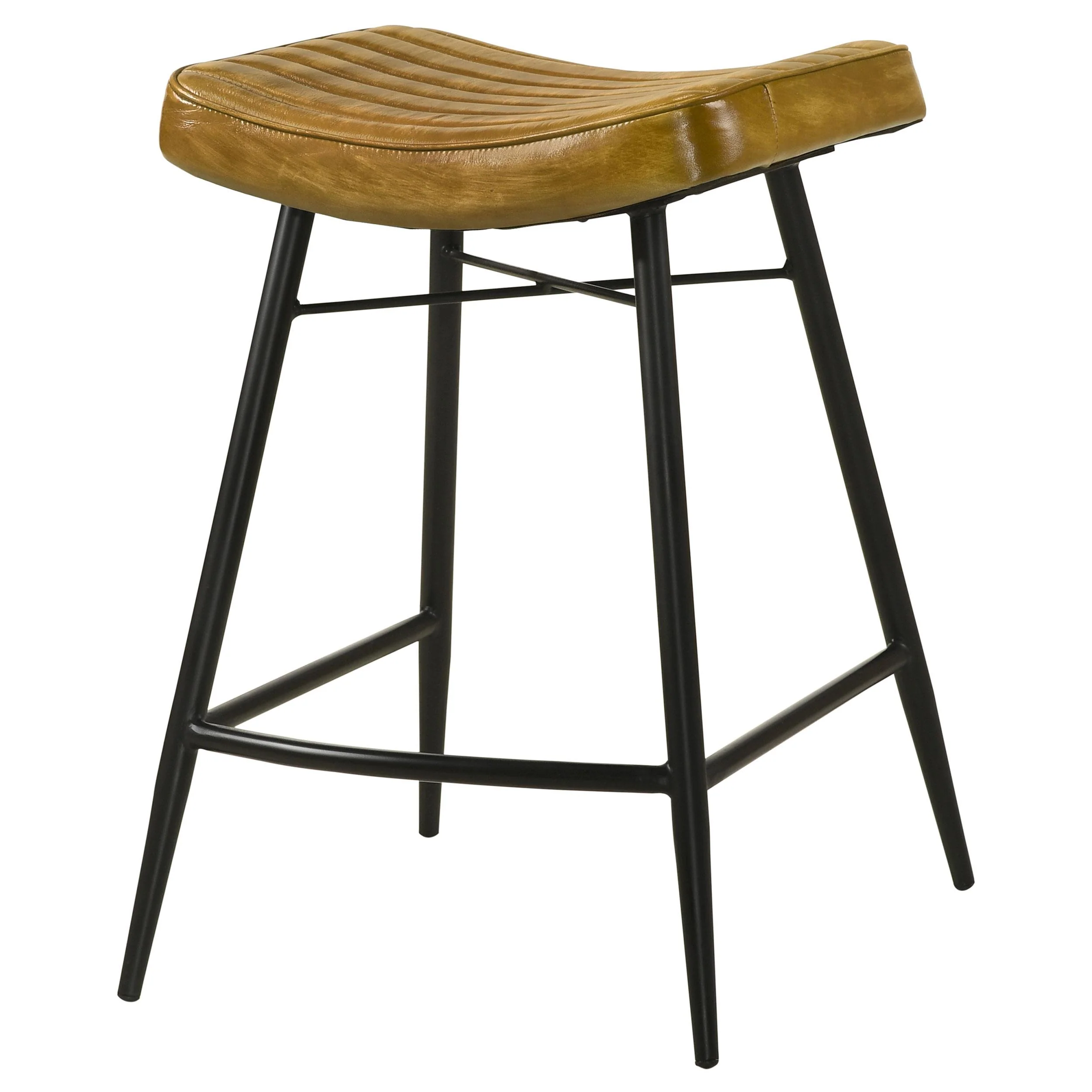 Coaster Furniture Bayu 109248 Leather Upholstered Counter Stool - Camel - Image 3