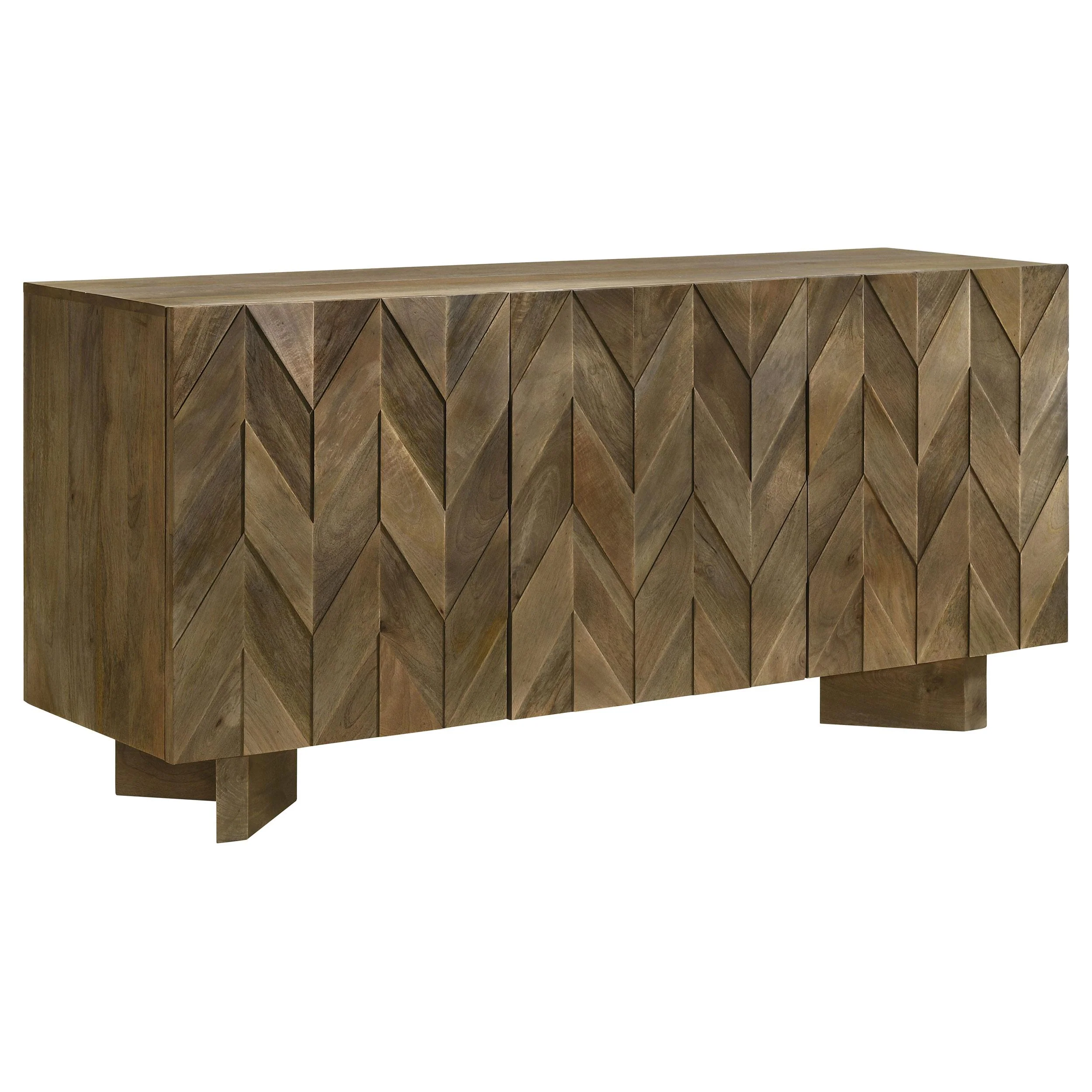 Coaster Furniture Tyler 130515 3-door Solid Wood Sideboard Buffet Cabinet – Mango Brown