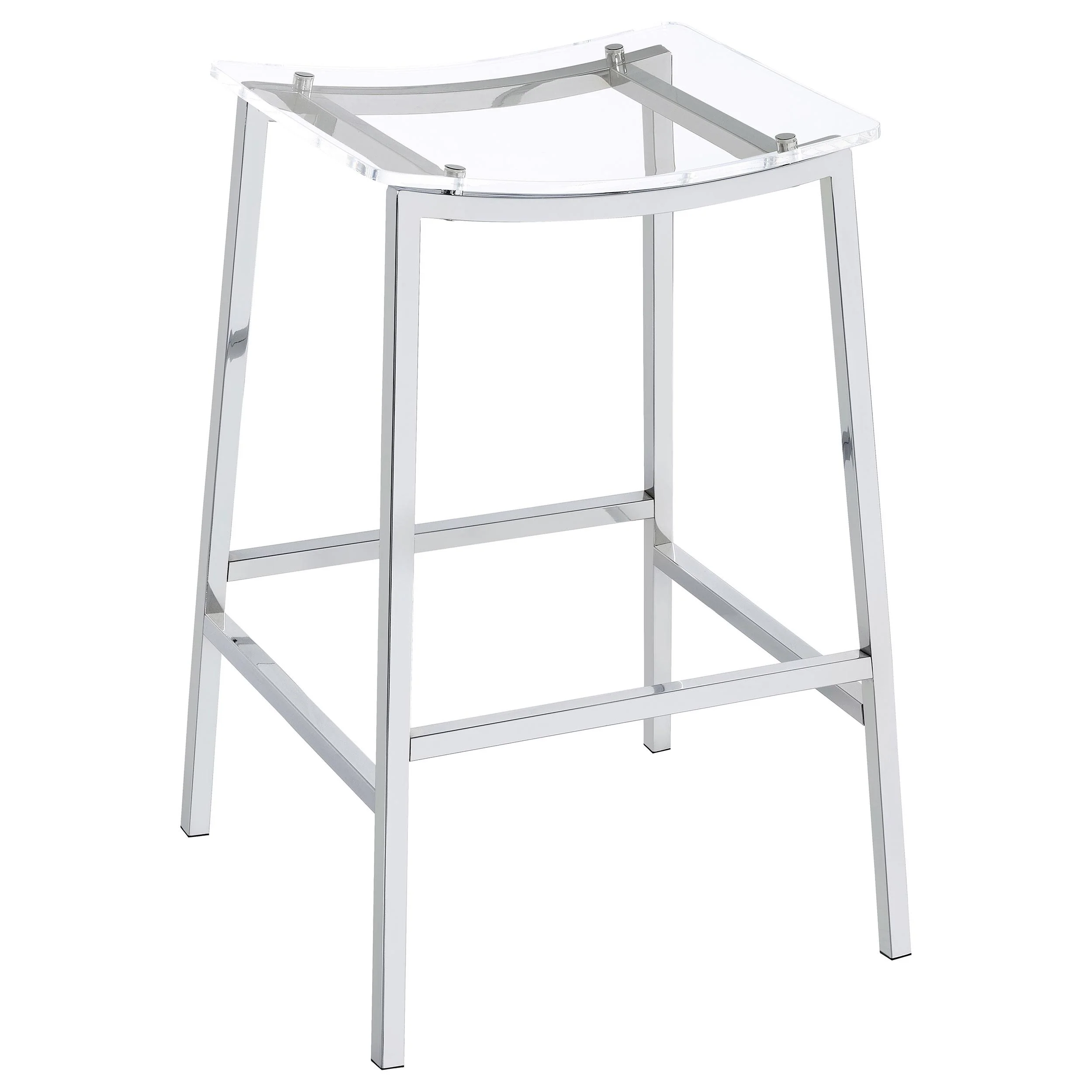 Coaster Furniture Jovani 182359 Acrylic Backless Bar Stool - Chrome - Image 1