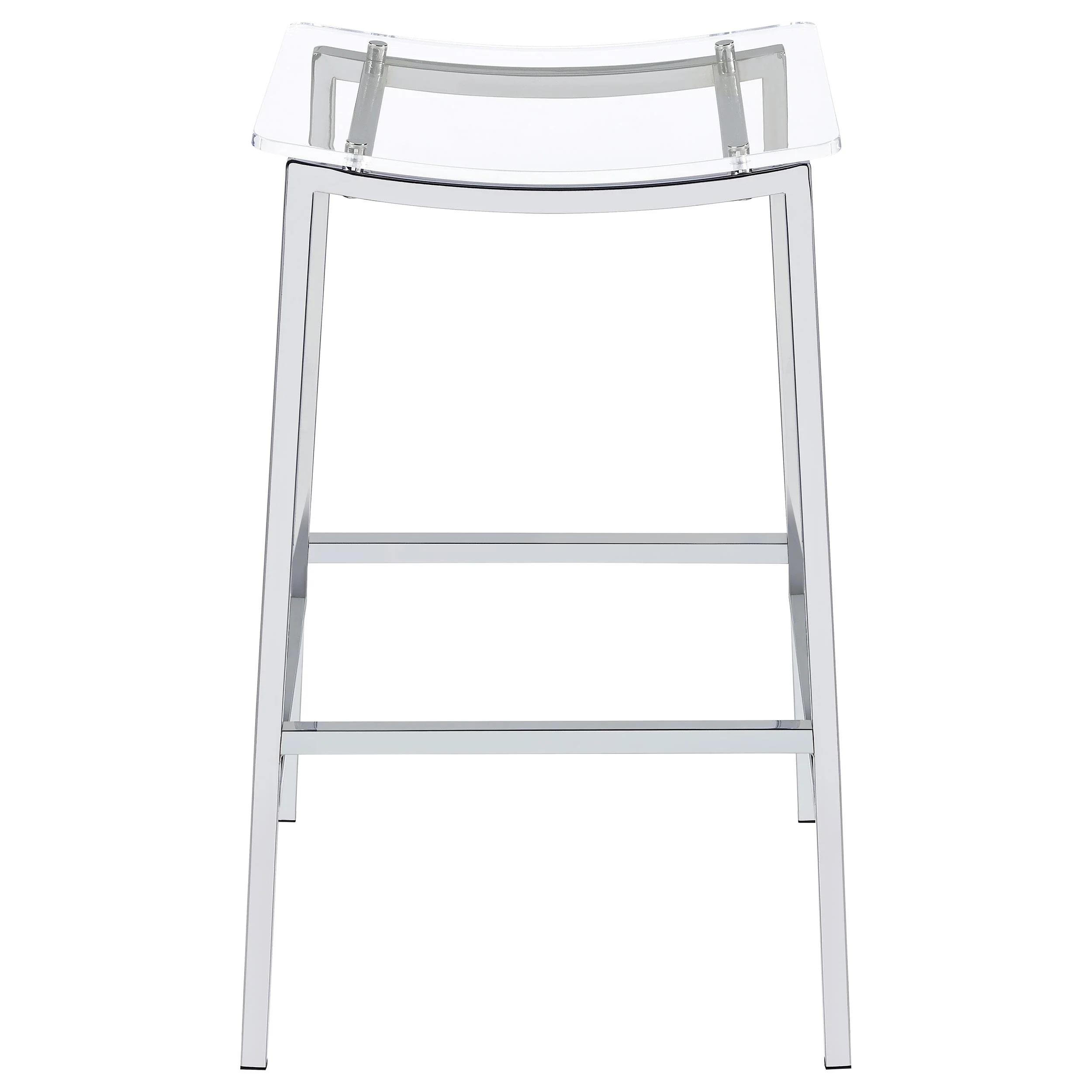 Coaster Furniture Jovani 182359 Acrylic Backless Bar Stool - Chrome - Image 2