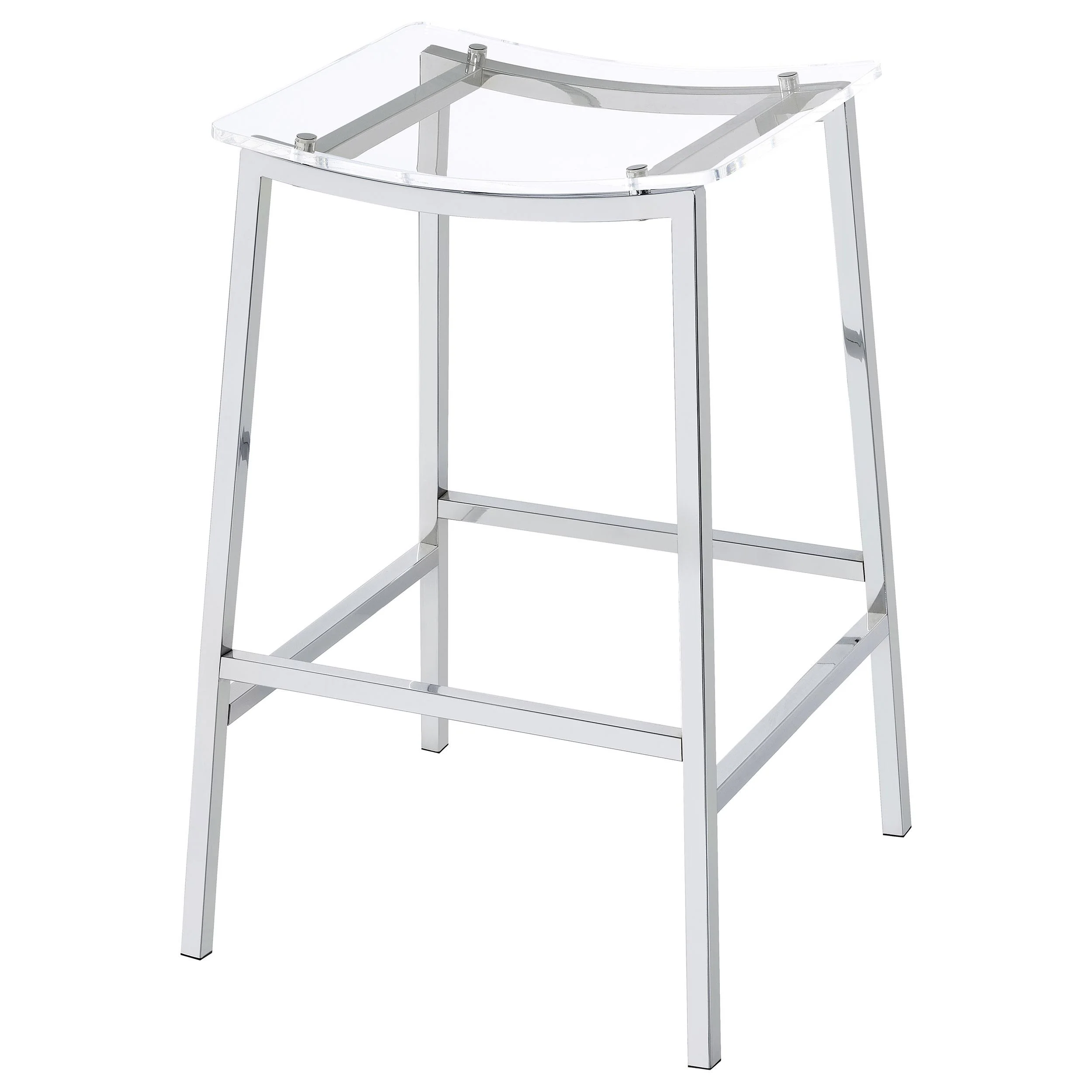 Coaster Furniture Jovani 182359 Acrylic Backless Bar Stool - Chrome - Image 3