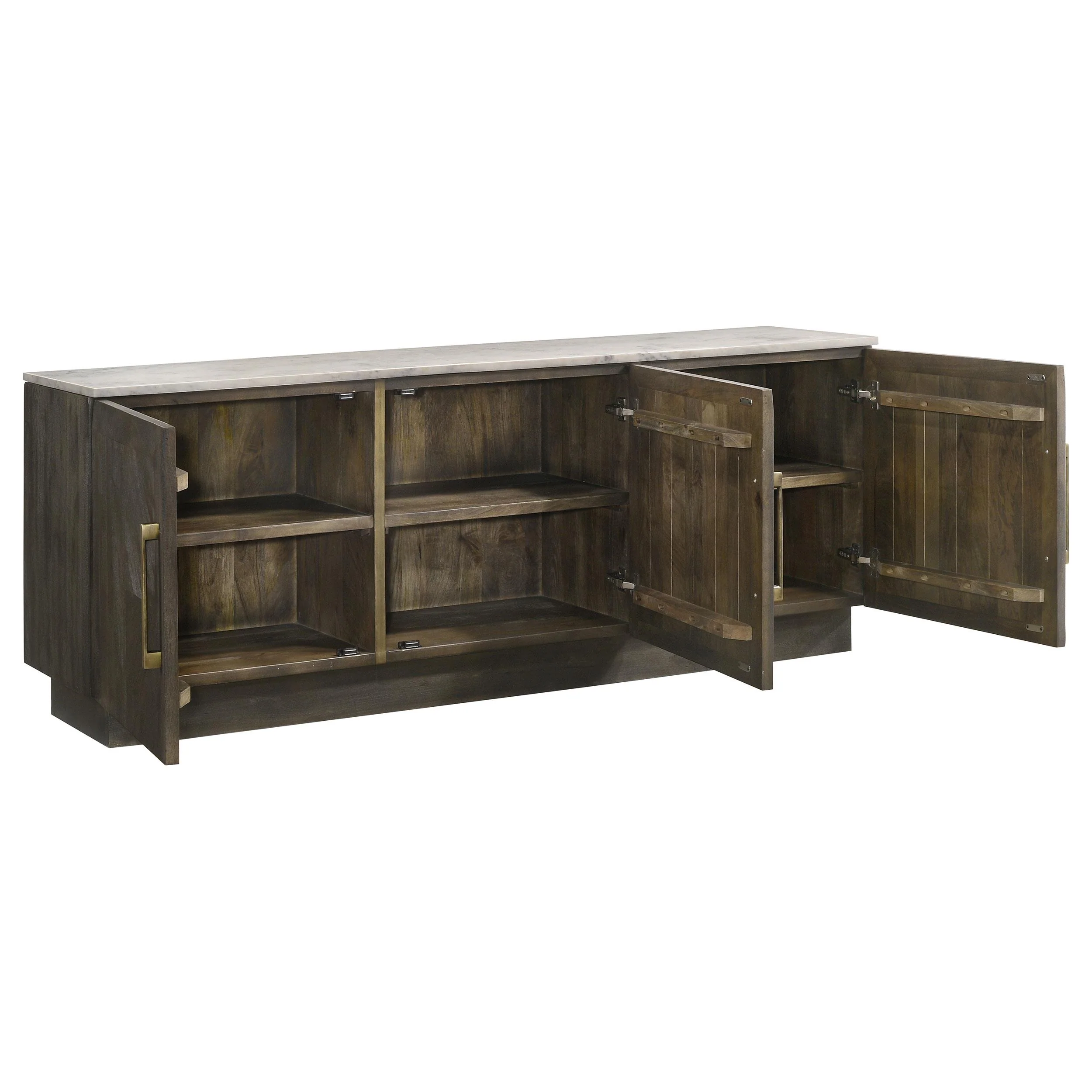 Coaster Furniture Dennis 190655 3-door Marble Top Sideboard Buffet - Tobacco Grey - Image 2