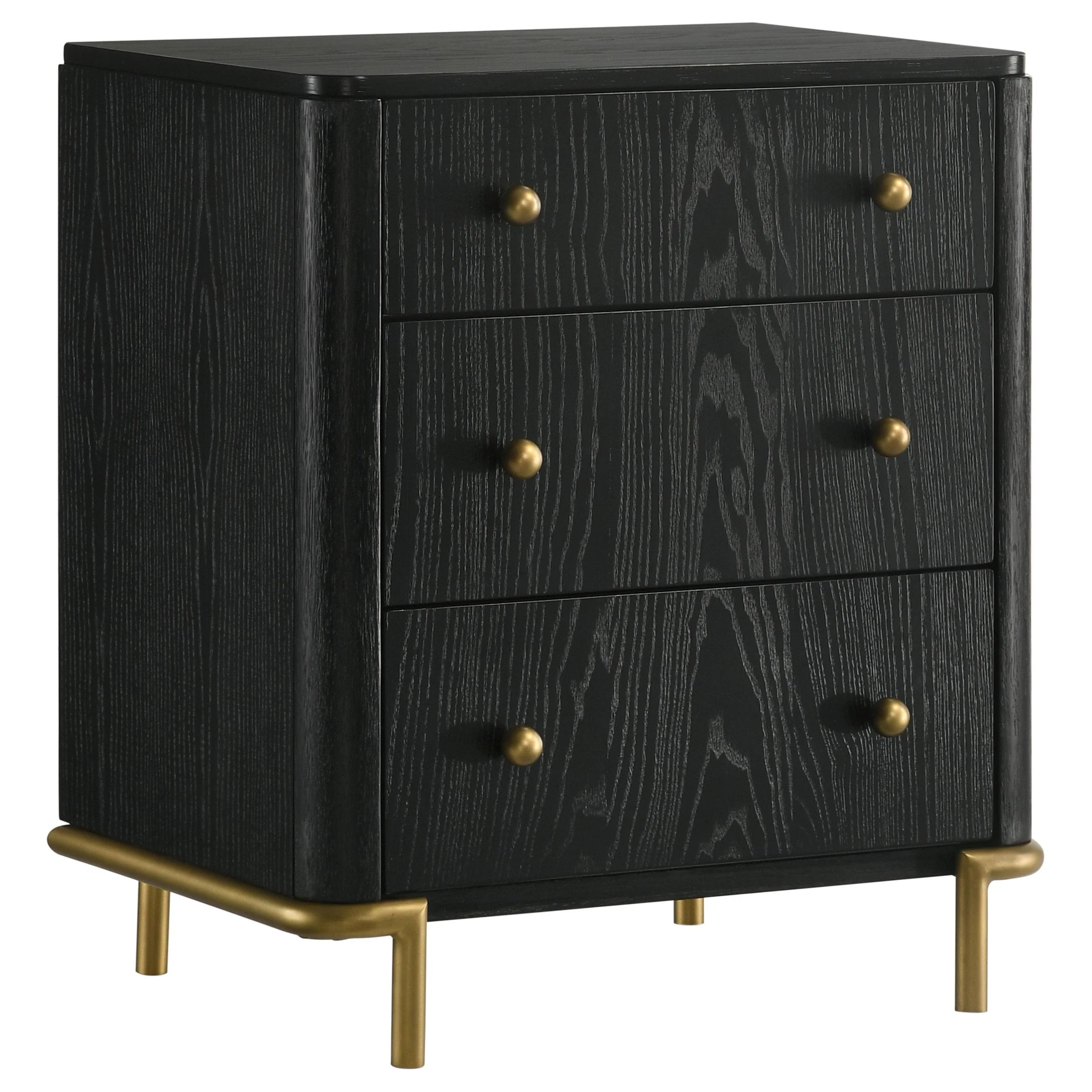 Coaster Furniture Arini 224332 3-Drawer Nightstand – Black