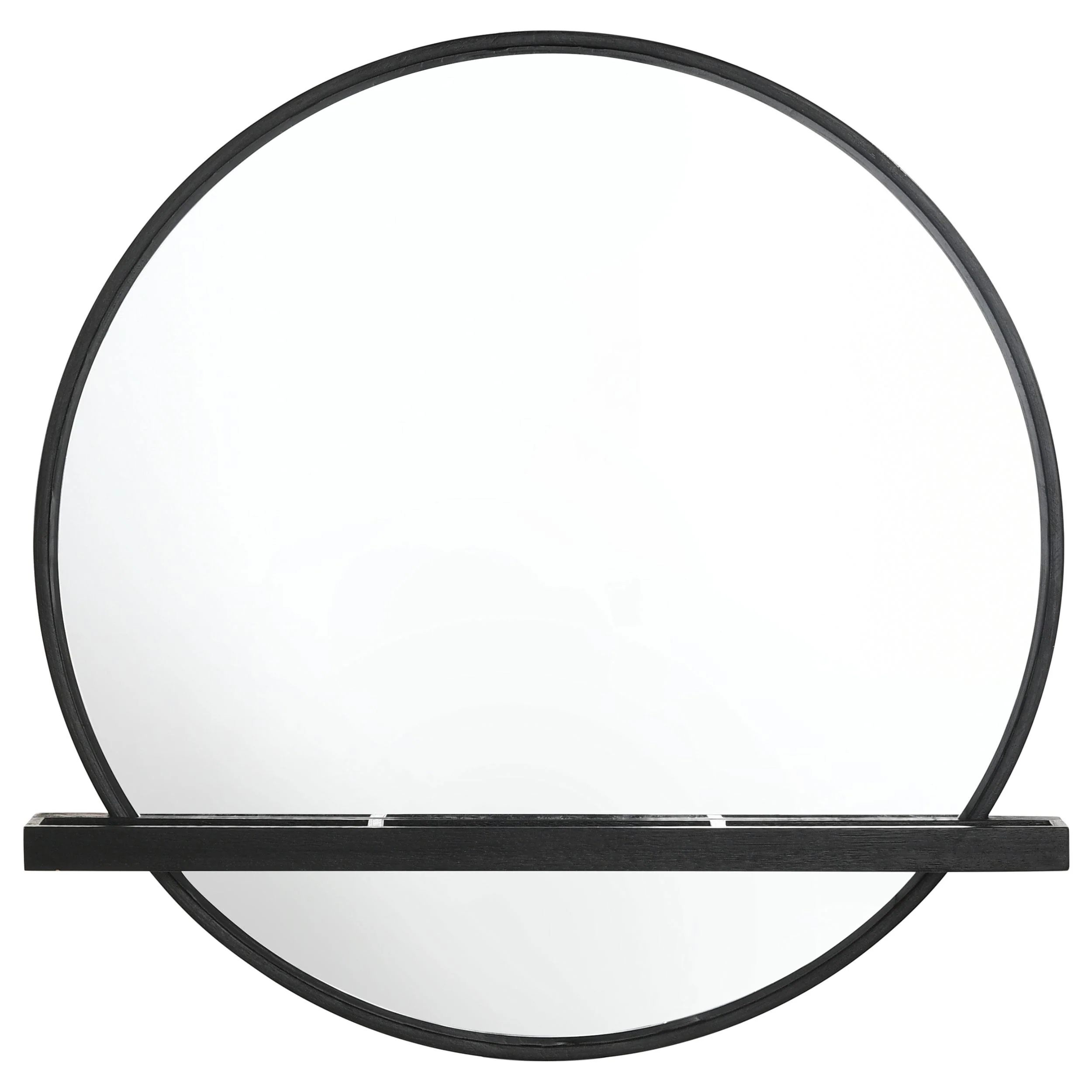 Coaster Furniture Arini 224338 Round Vanity Wall Mirror with Shelf - Black - Image 3