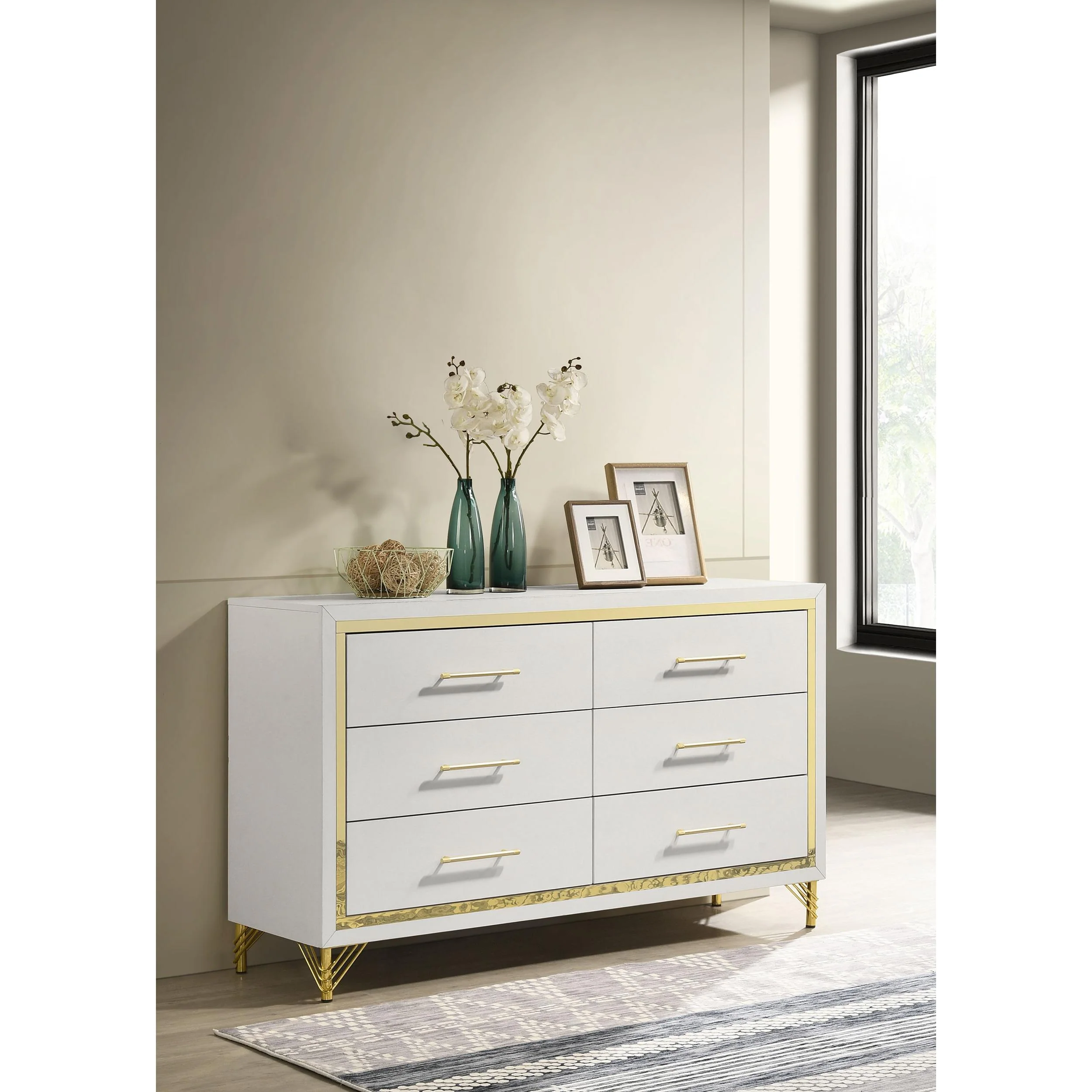 Coaster Furniture Lucia 224733 6-Drawer Dresser Cabinet - White - Image 2