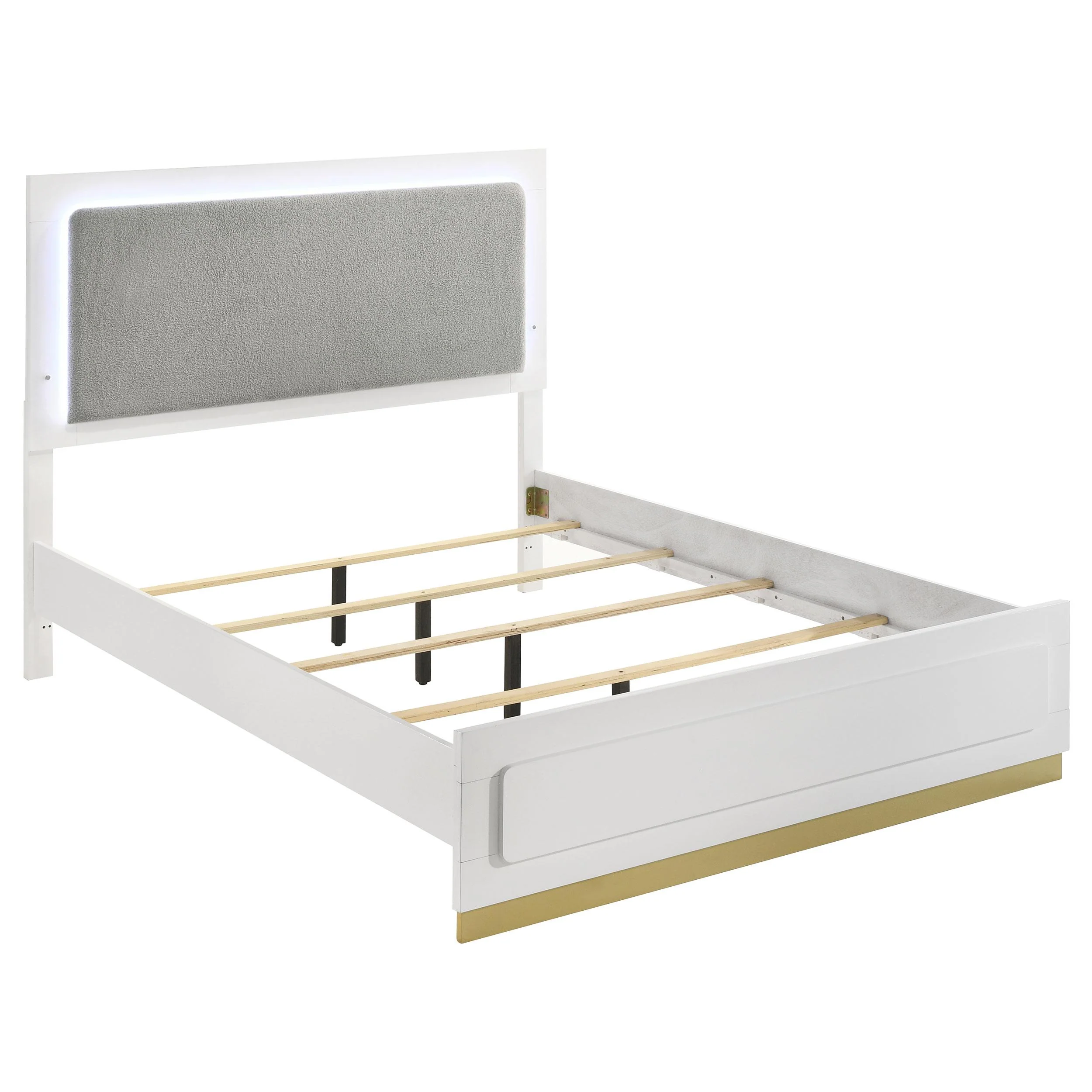 Coaster Furniture Caraway 224771Q Wood Queen LED Panel Bed - White - Image 1