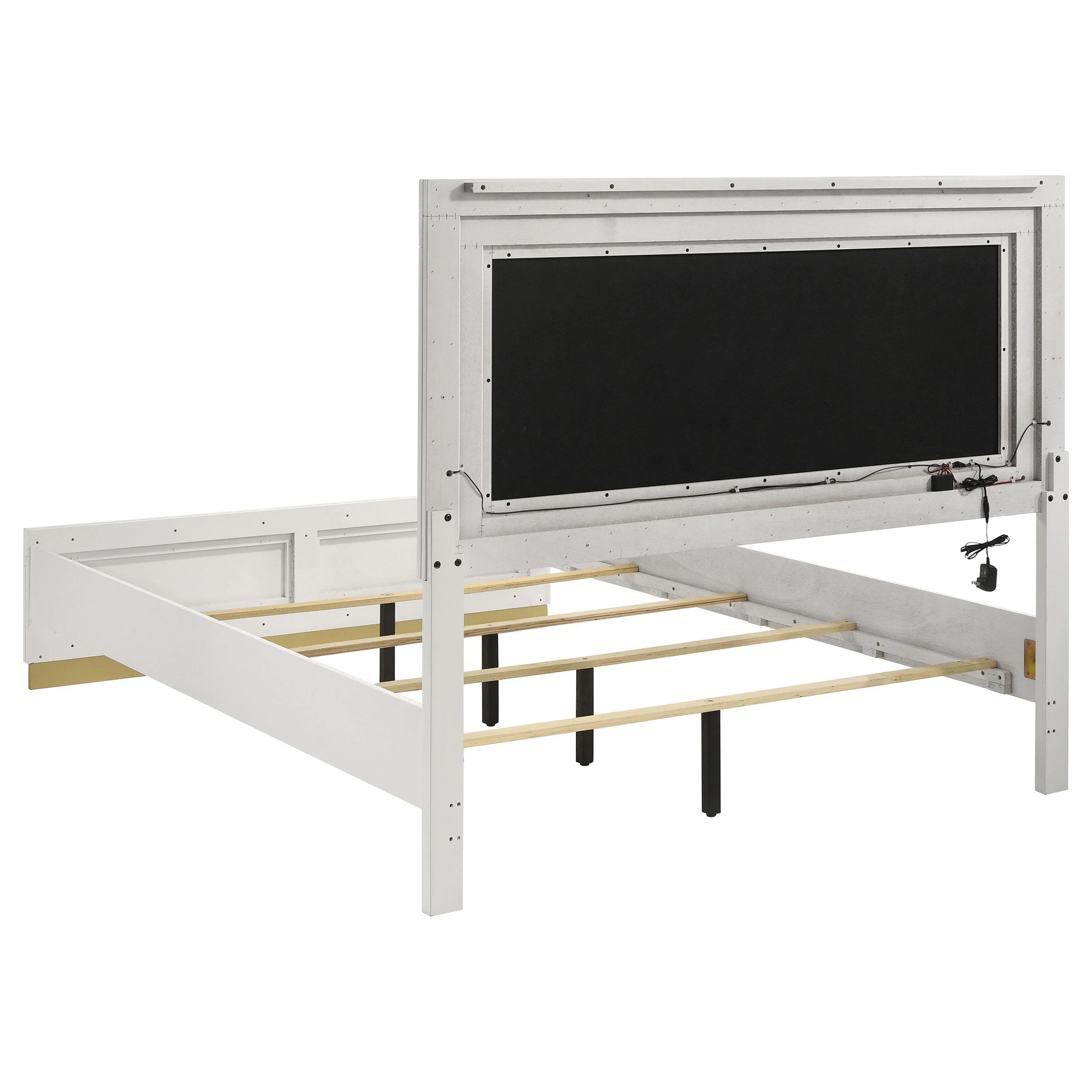 Coaster Furniture Caraway 224771Q Wood Queen LED Panel Bed - White - Image 3