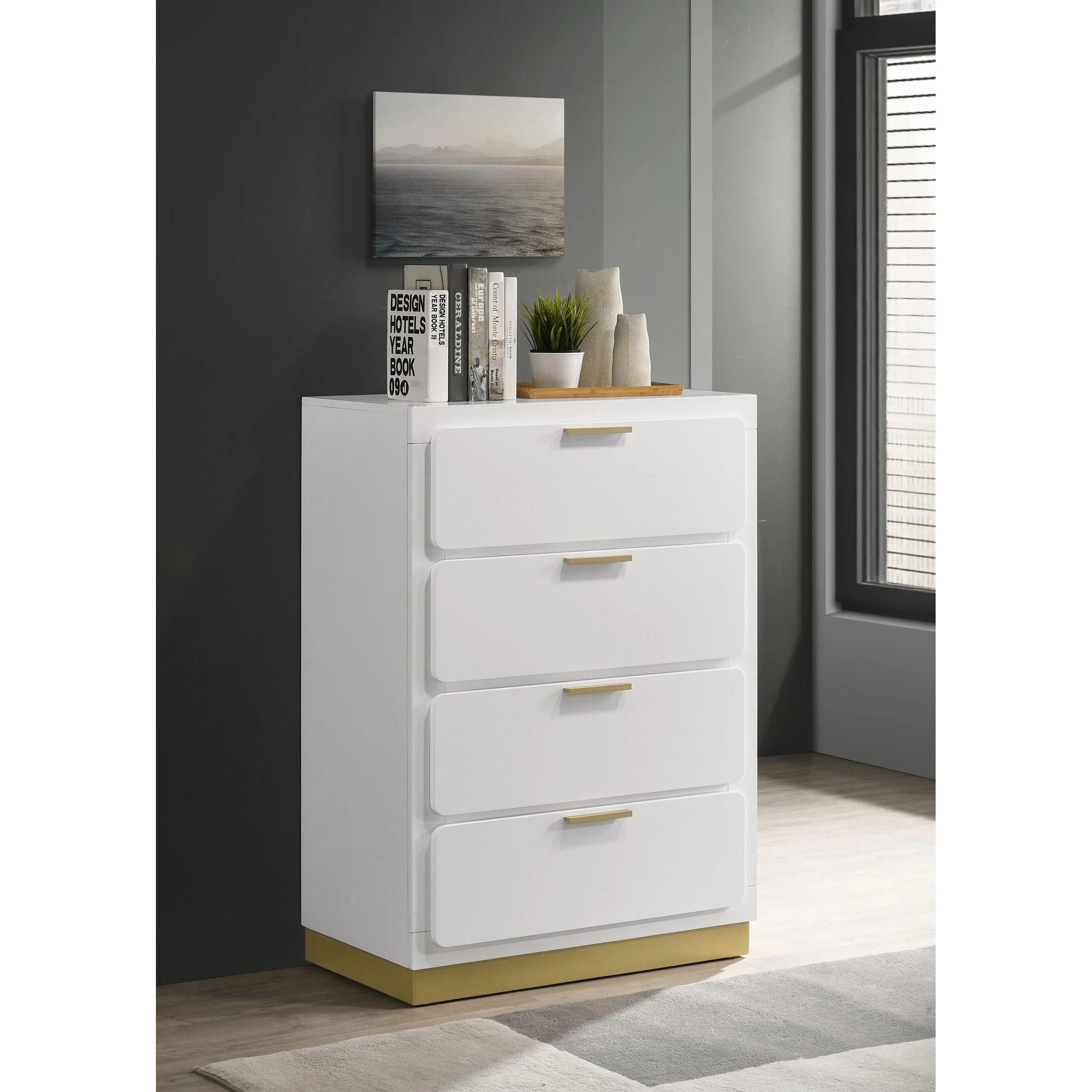 Coaster Furniture Caraway 224775 4-Drawer Bedroom Chest - White - Image 2