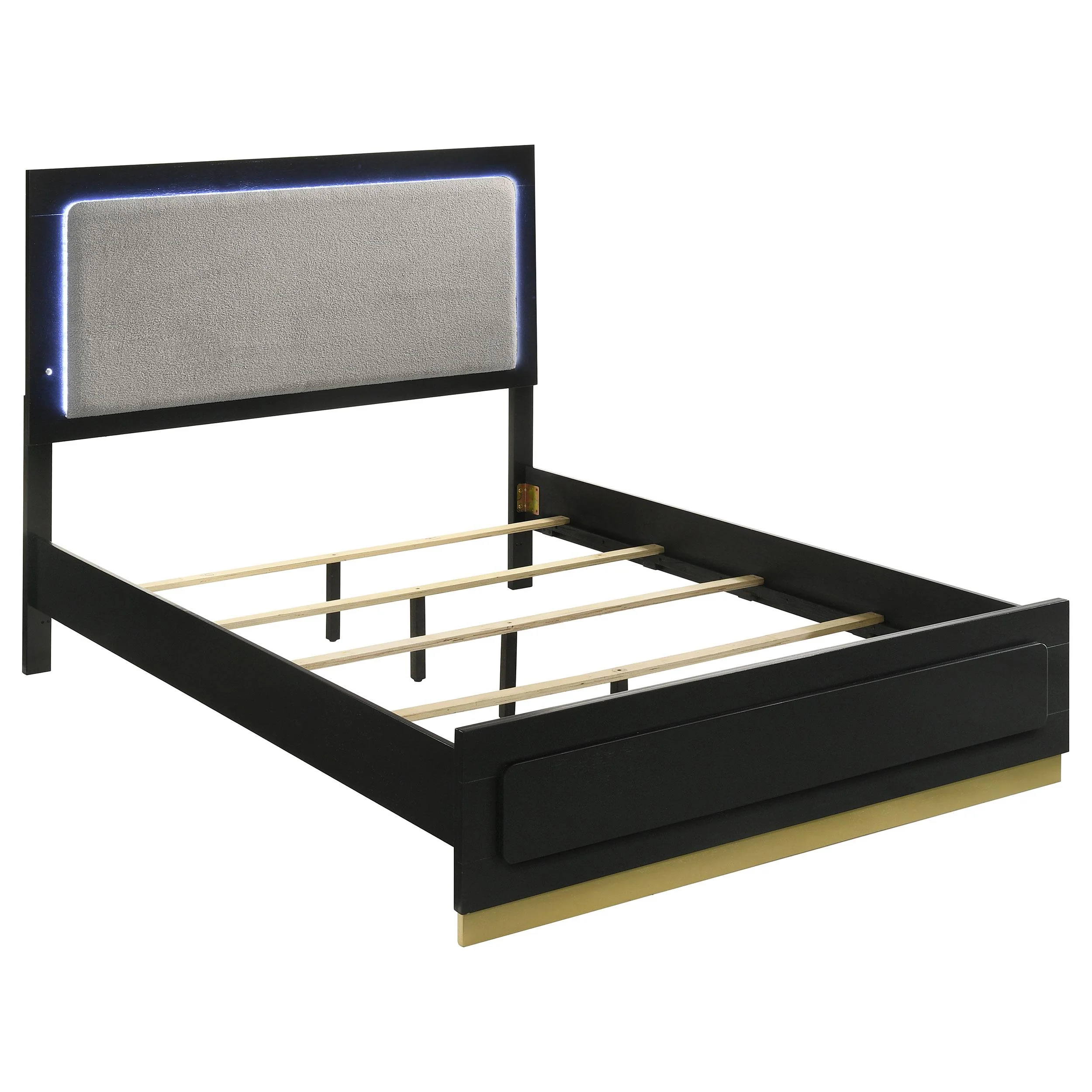 Coaster Furniture Caraway 224781KW Wood California King LED Panel Bed - Black - Image 1