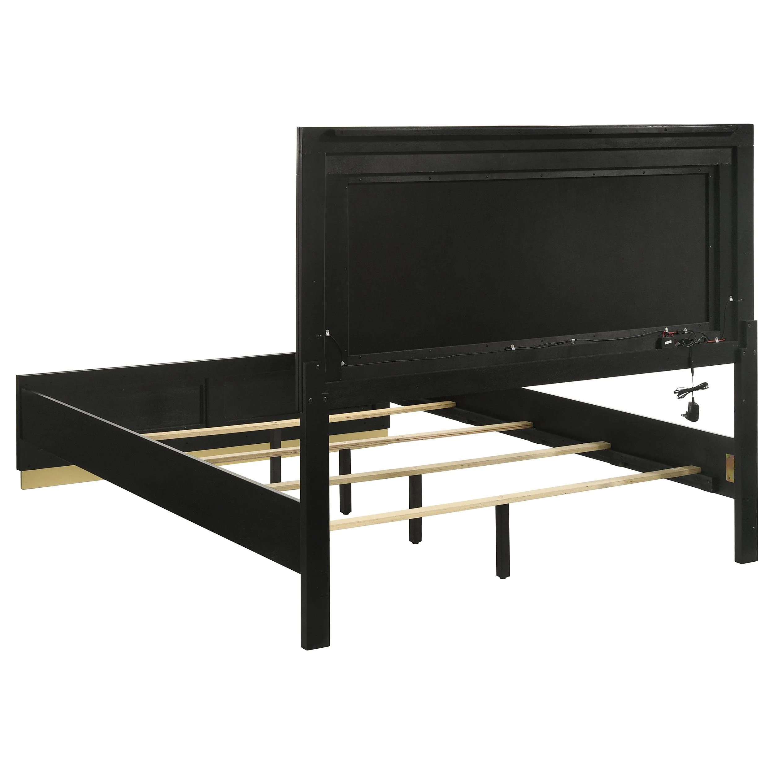 Coaster Furniture Caraway 224781KW Wood California King LED Panel Bed - Black - Image 3