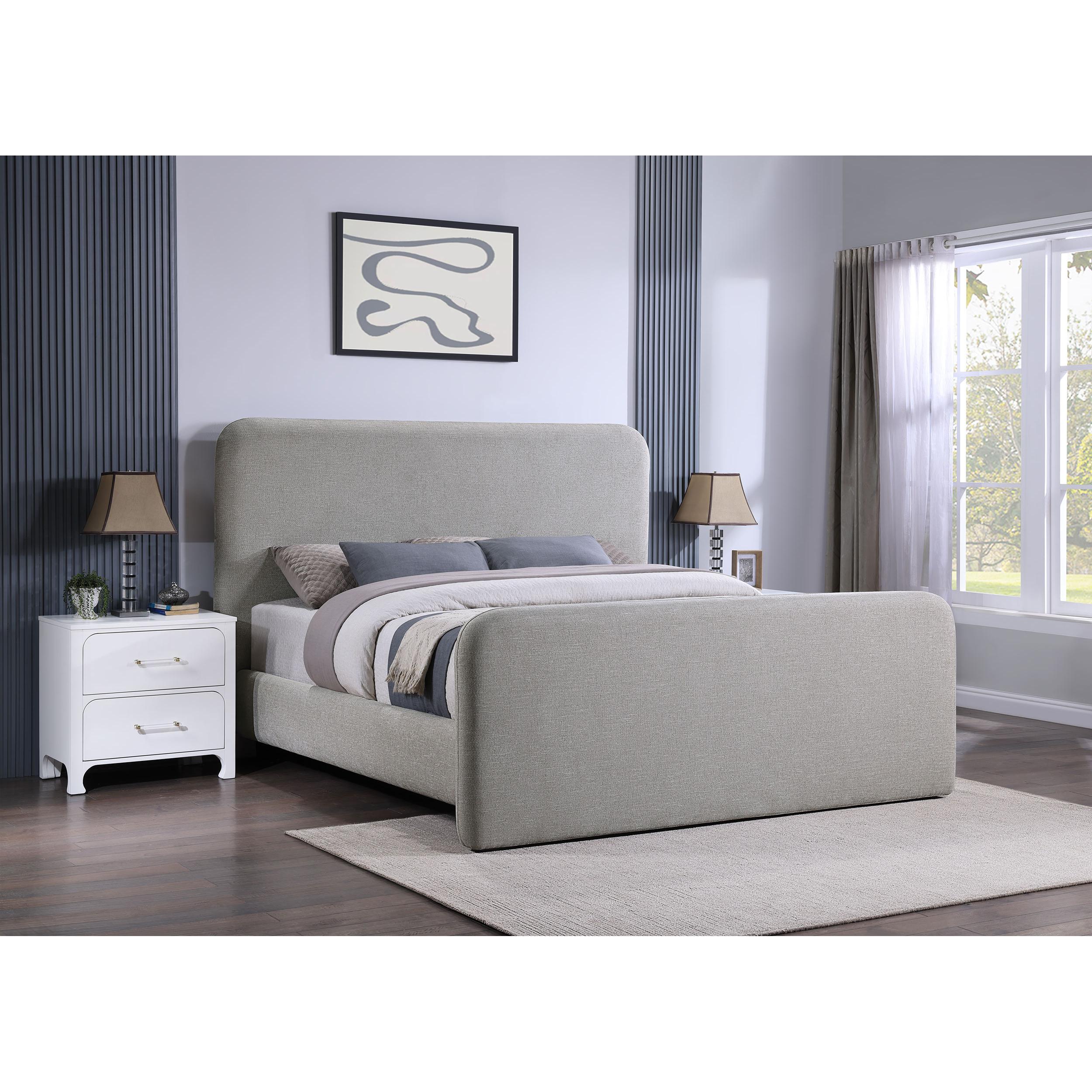 Coaster Furniture Wren 302052KE Upholstered Eastern King Panel Bed - Grey - Image 2