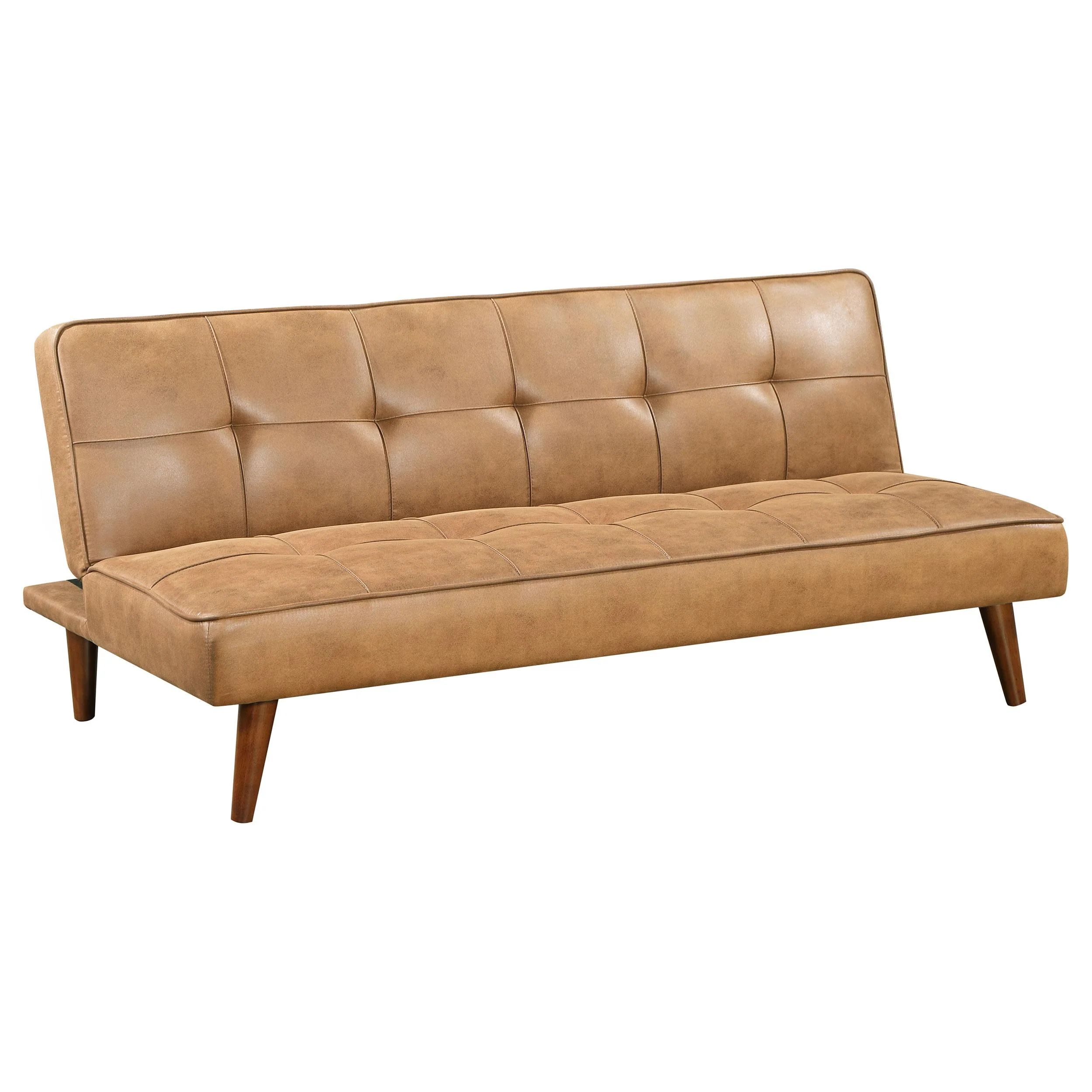 Coaster Furniture Jenson 360234 Upholstered Tufted Convertible Sofa Bed - Saddle Brown - Image 1