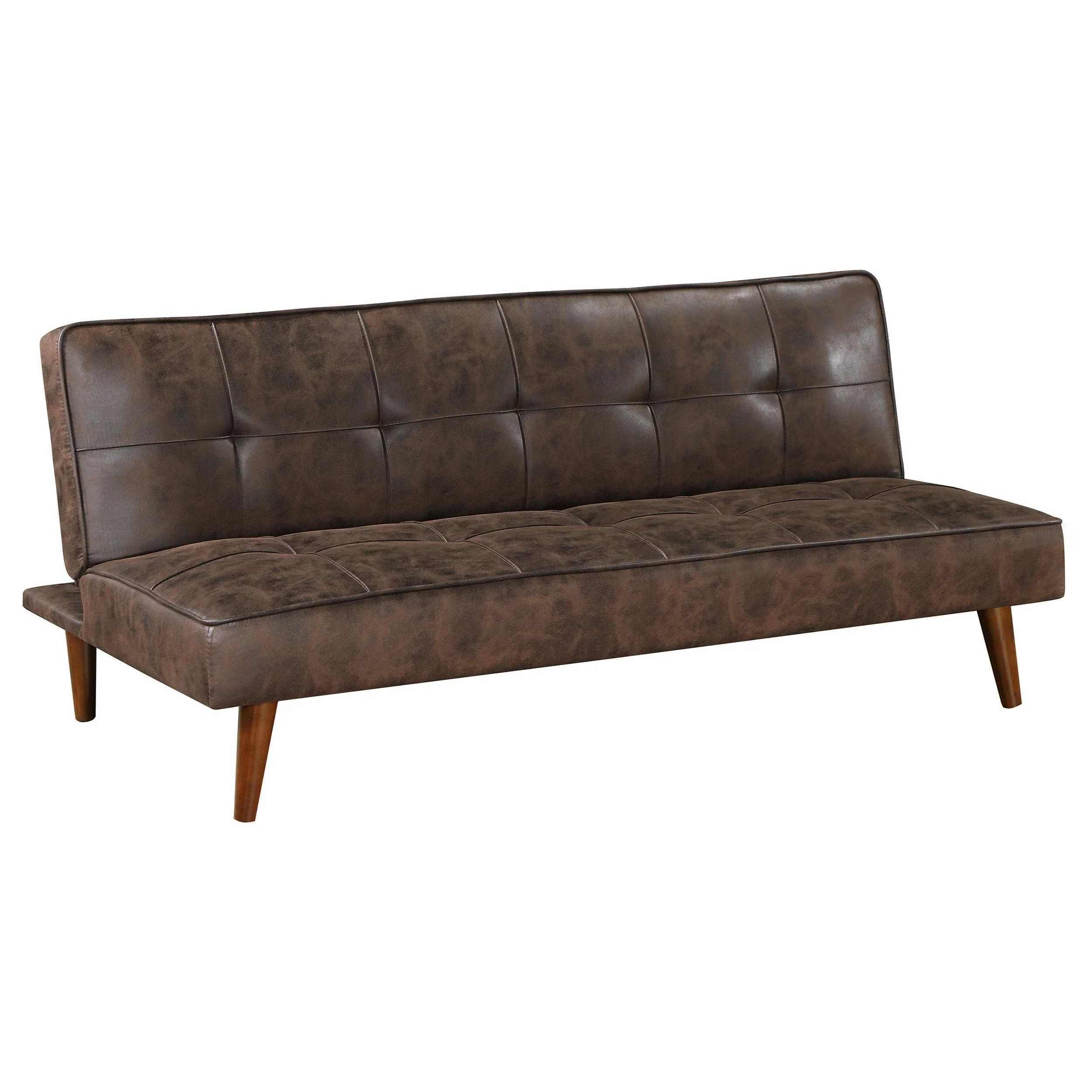 Coaster Furniture Jenson 360237 Upholstered Tufted Convertible Sofa Bed - Dark Coffee - Image 1