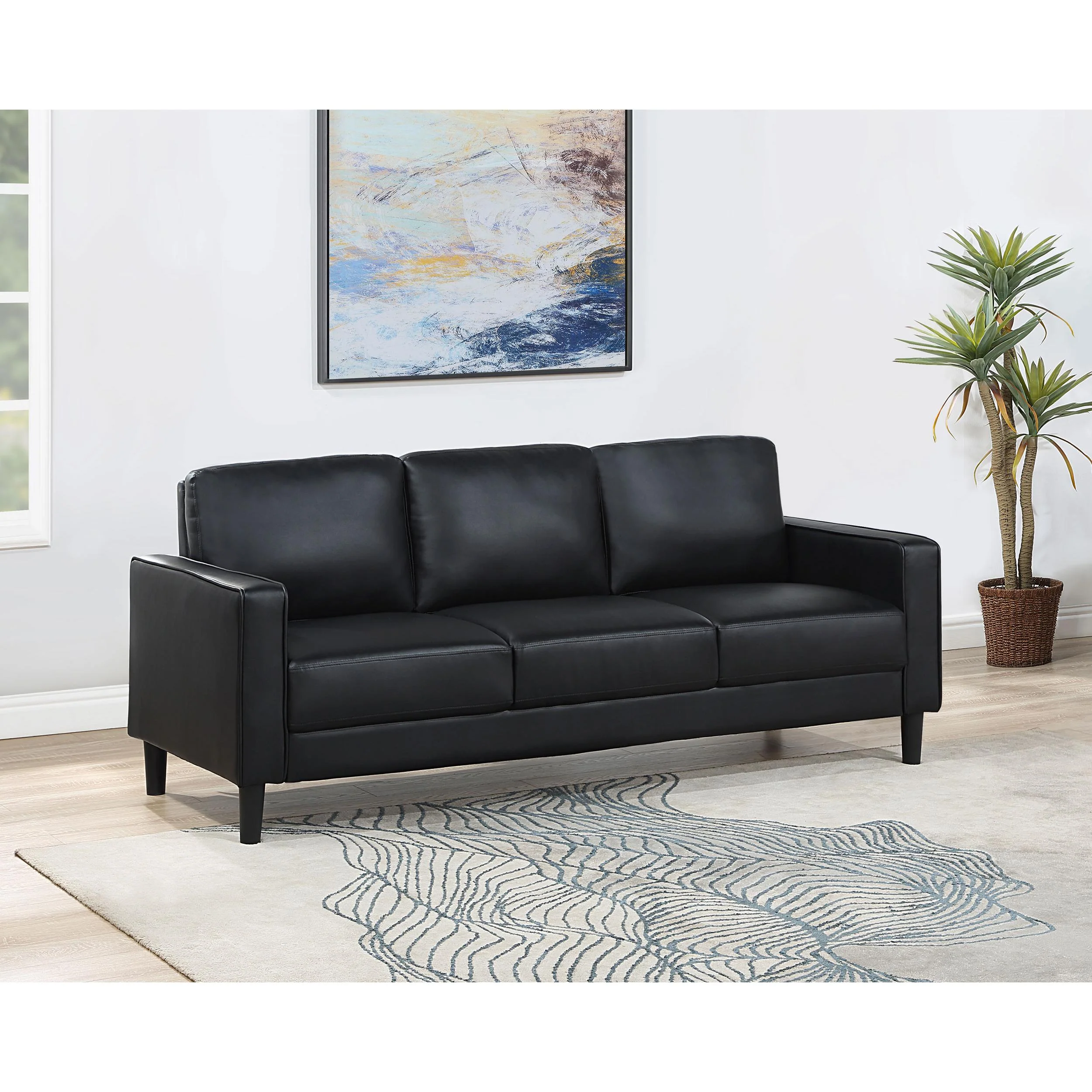 Coaster Furniture Ruth 508361 Upholstered Track Arm Sofa - Black - Image 2