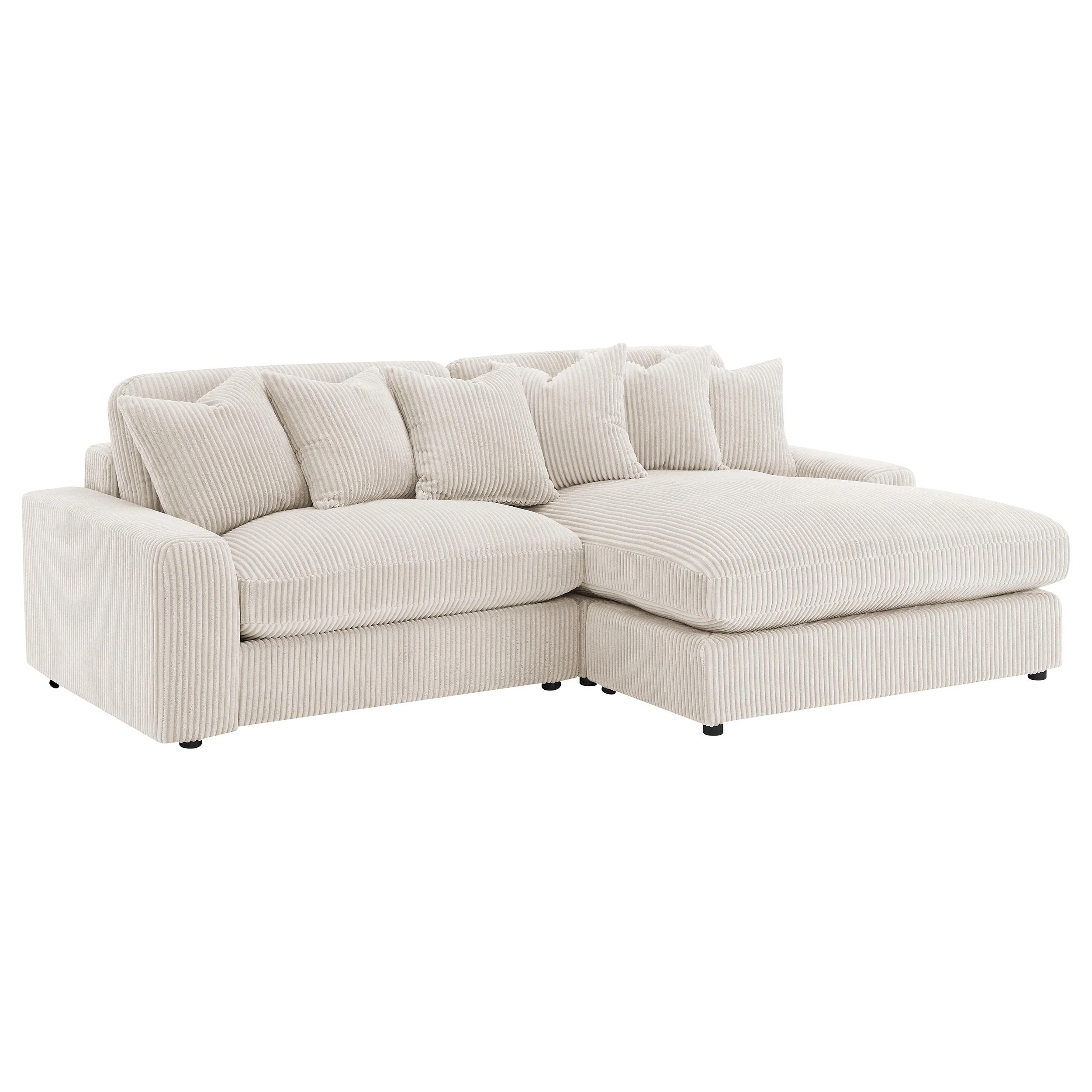 Coaster Furniture Blaine 509899 Upholstered Reversible Chaise Sectional Sofa - Sand - Image 1