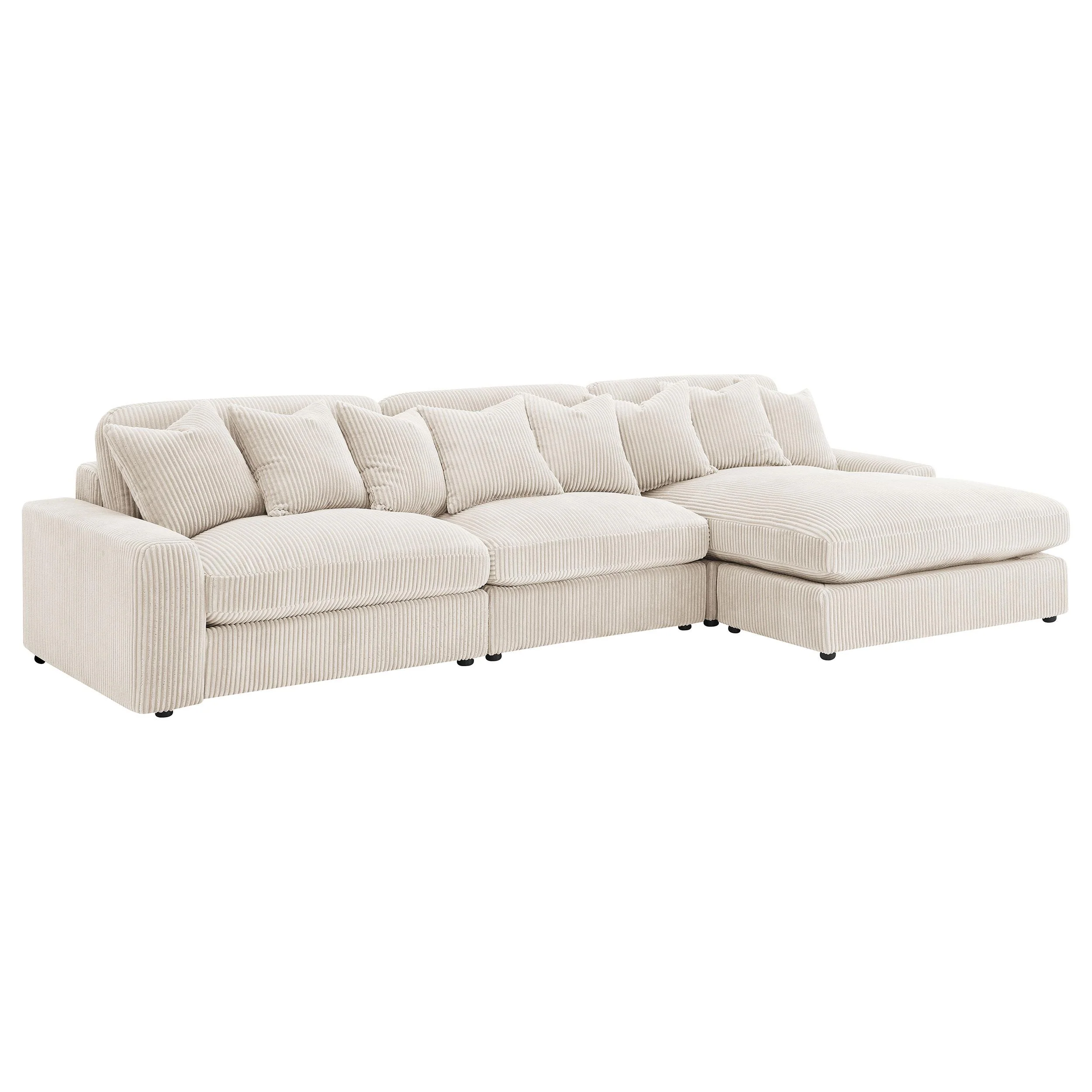 Coaster Furniture Blaine 509899-SET Upholstered Reversible Sectional Sofa - Sand - Image 1