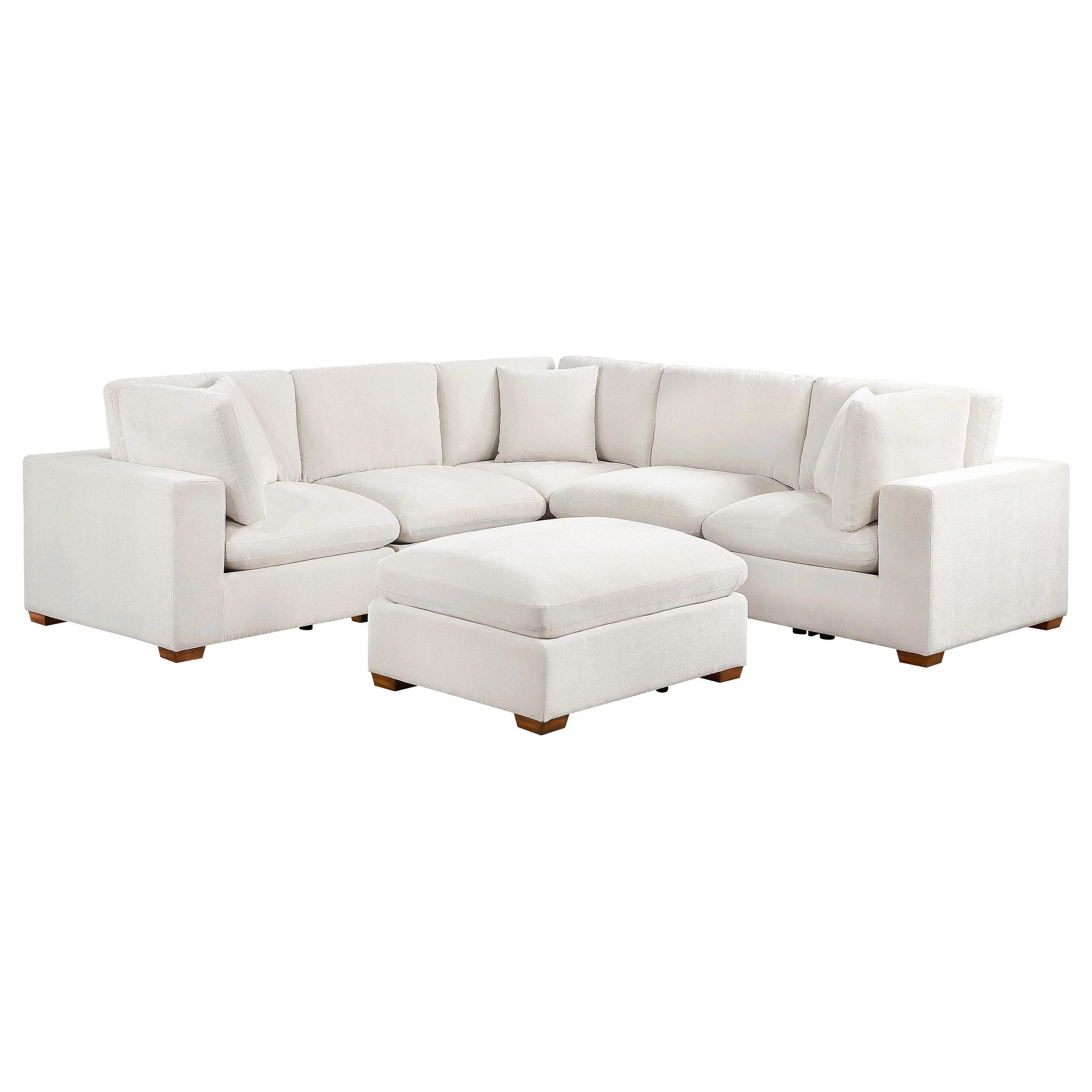 Coaster Furniture Lakeview 551461-SETA 5 pc Upholstered Modular Sectional Sofa - Ivory - Image 1