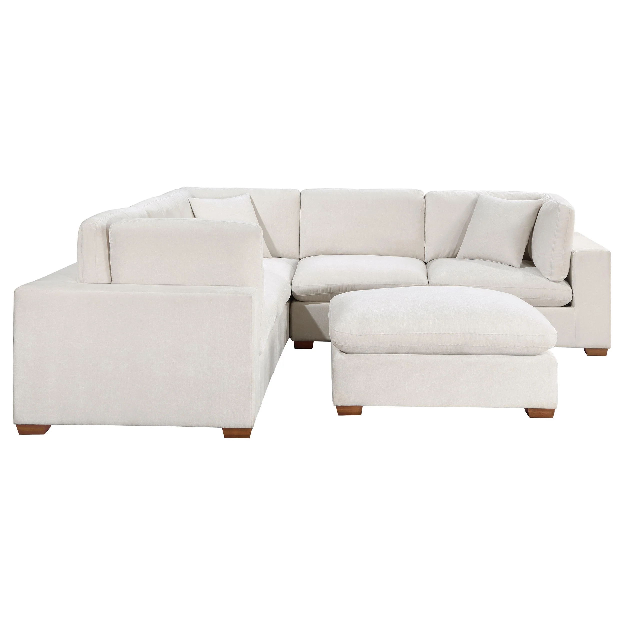 Coaster Furniture Lakeview 551461-SETA 5 pc Upholstered Modular Sectional Sofa - Ivory - Image 2