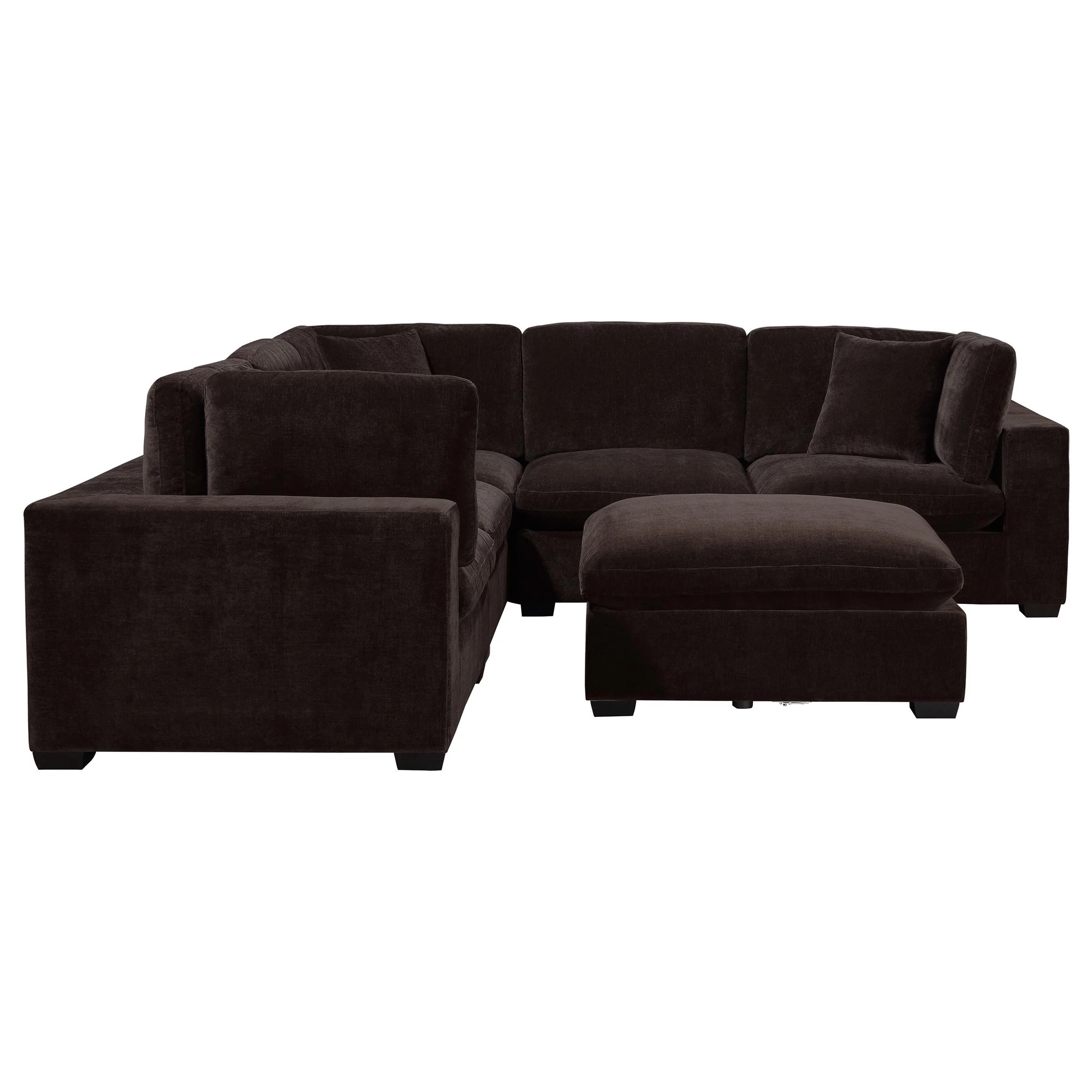 Coaster Furniture Lakeview 551464-SETA 5 pc Upholstered Modular Sectional Sofa - Dark Chocolate - Image 2