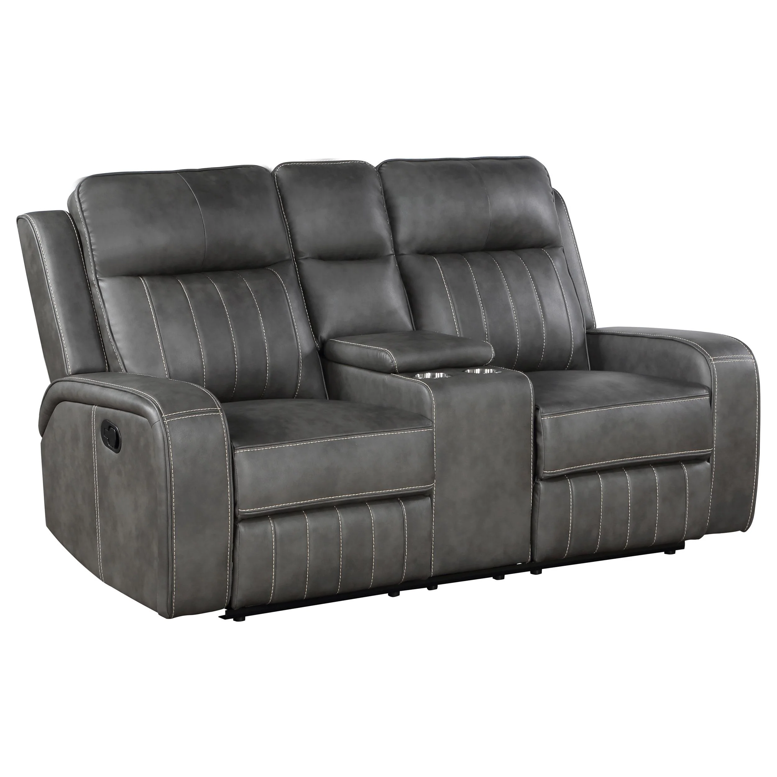 Coaster Furniture Raelynn 603192 Upholstered Track Arm Motion Loveseat - Grey - Image 1