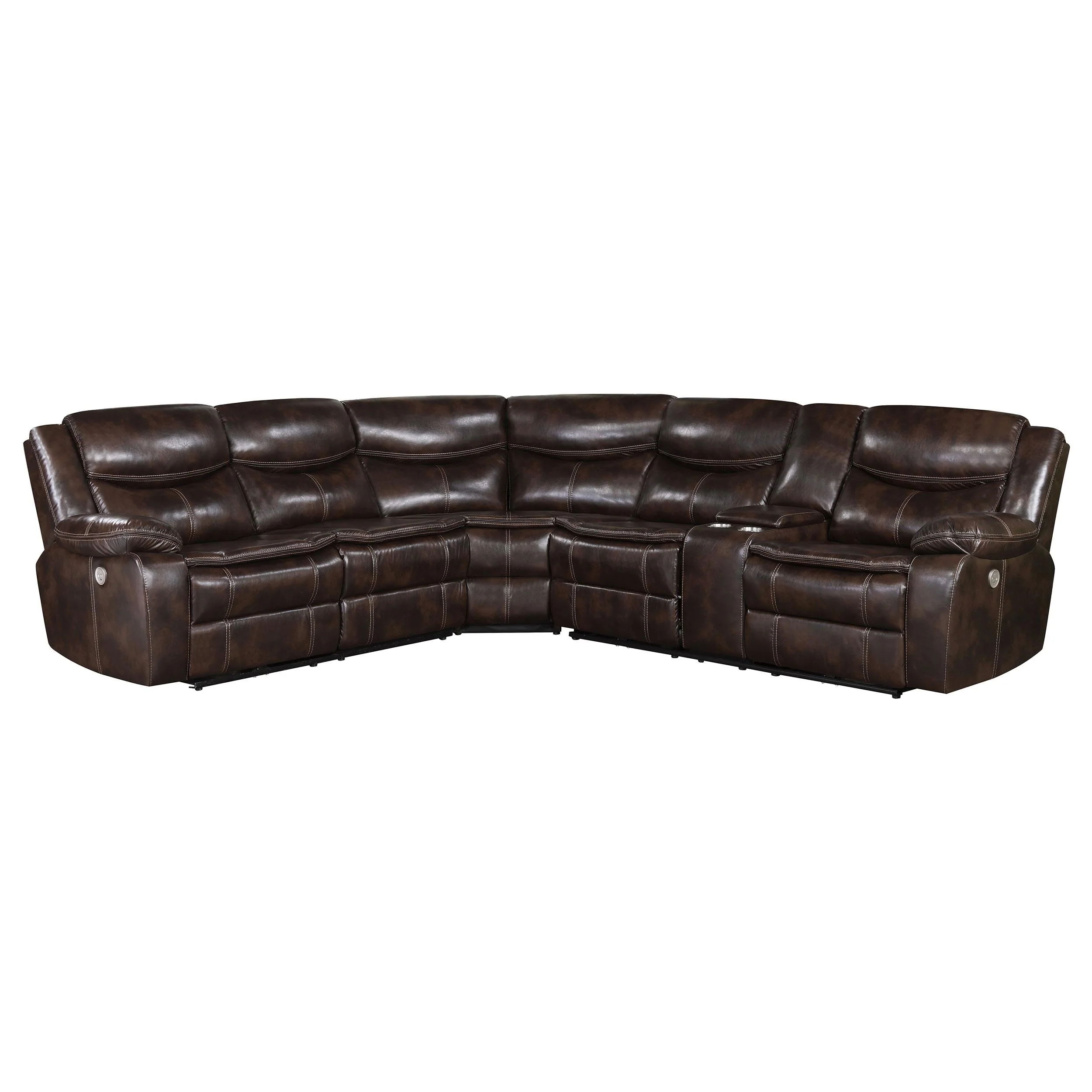 Coaster Furniture Sycamore 610200P Upholstered Power Reclining Sectional Sofa - Grey - Image 1