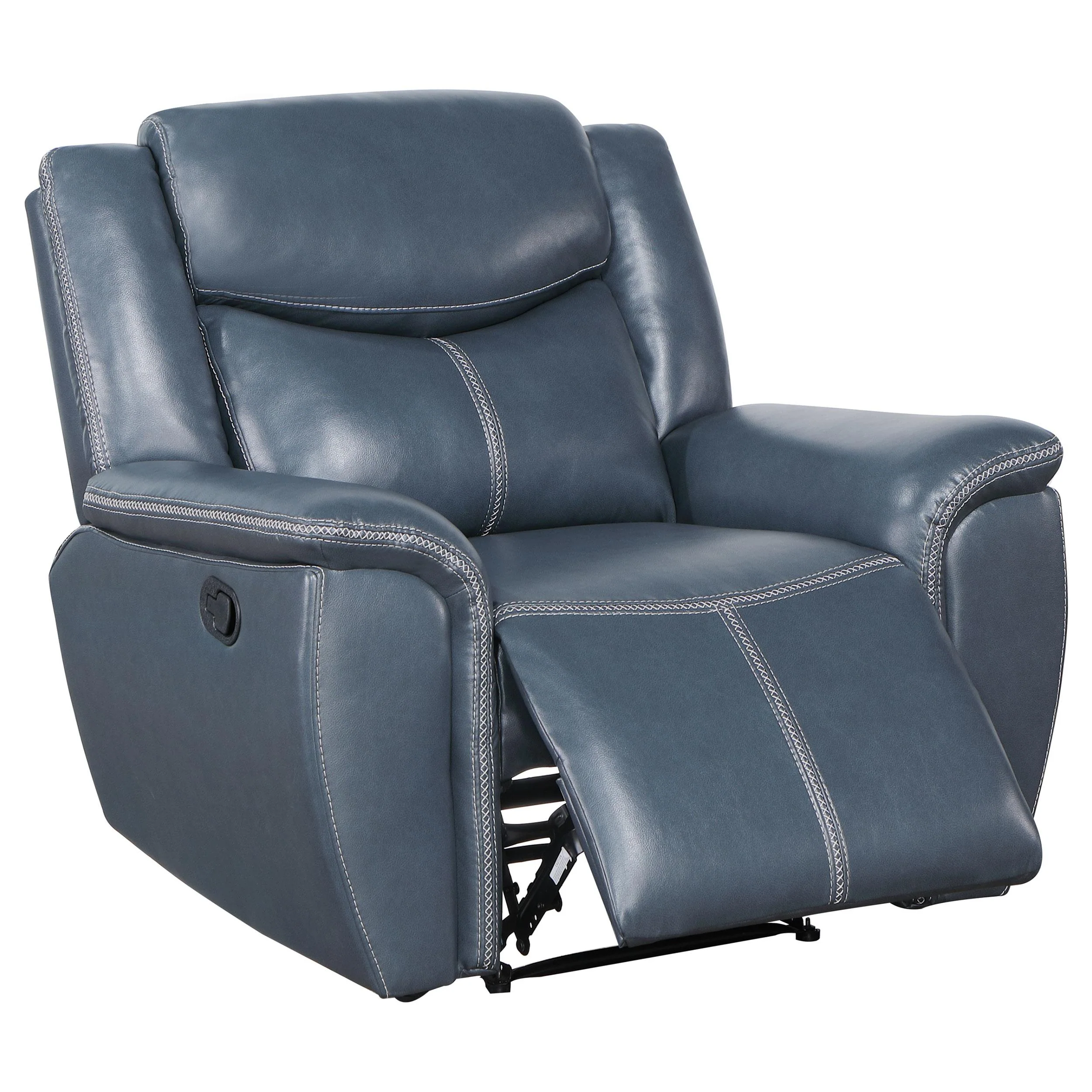 Coaster Furniture Sloane 610273 Upholstered Padded Arm Recliner Chair - Blue - Image 3
