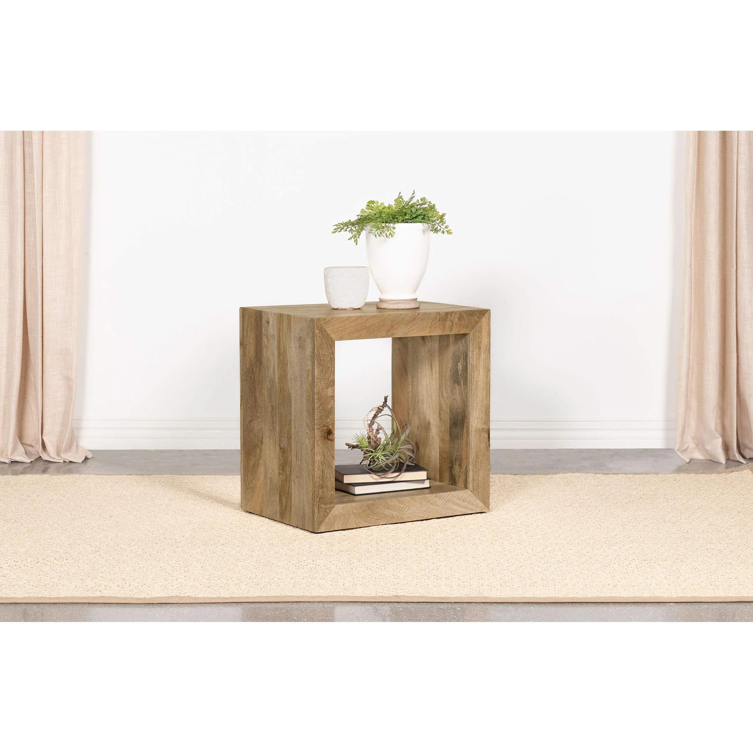 Coaster Furniture Benton 704837 Rectangular Solid Wood End Table - Natural - Image 2