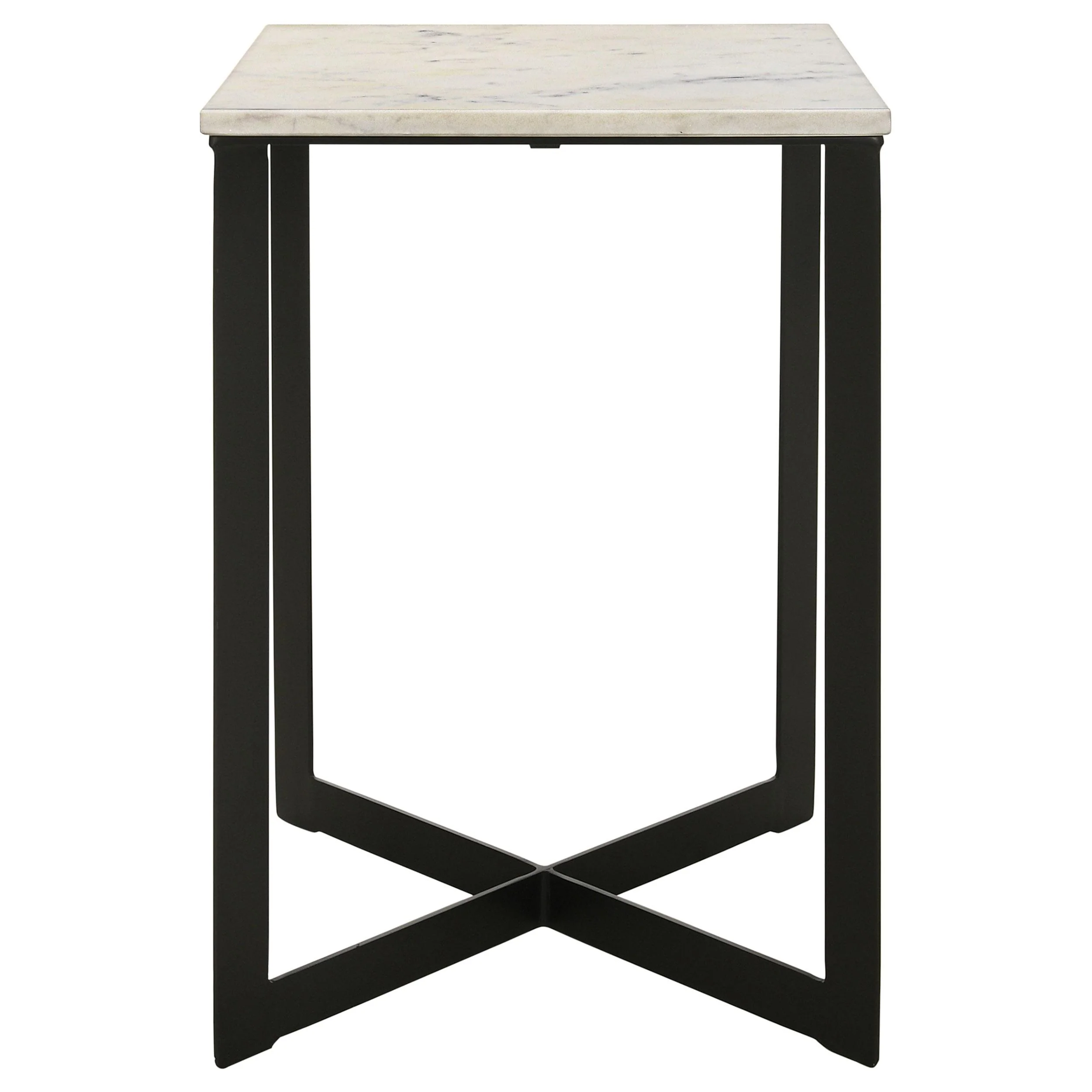 Coaster Furniture Tobin 707697 Square Marble Top End Table - White and Black - Image 3