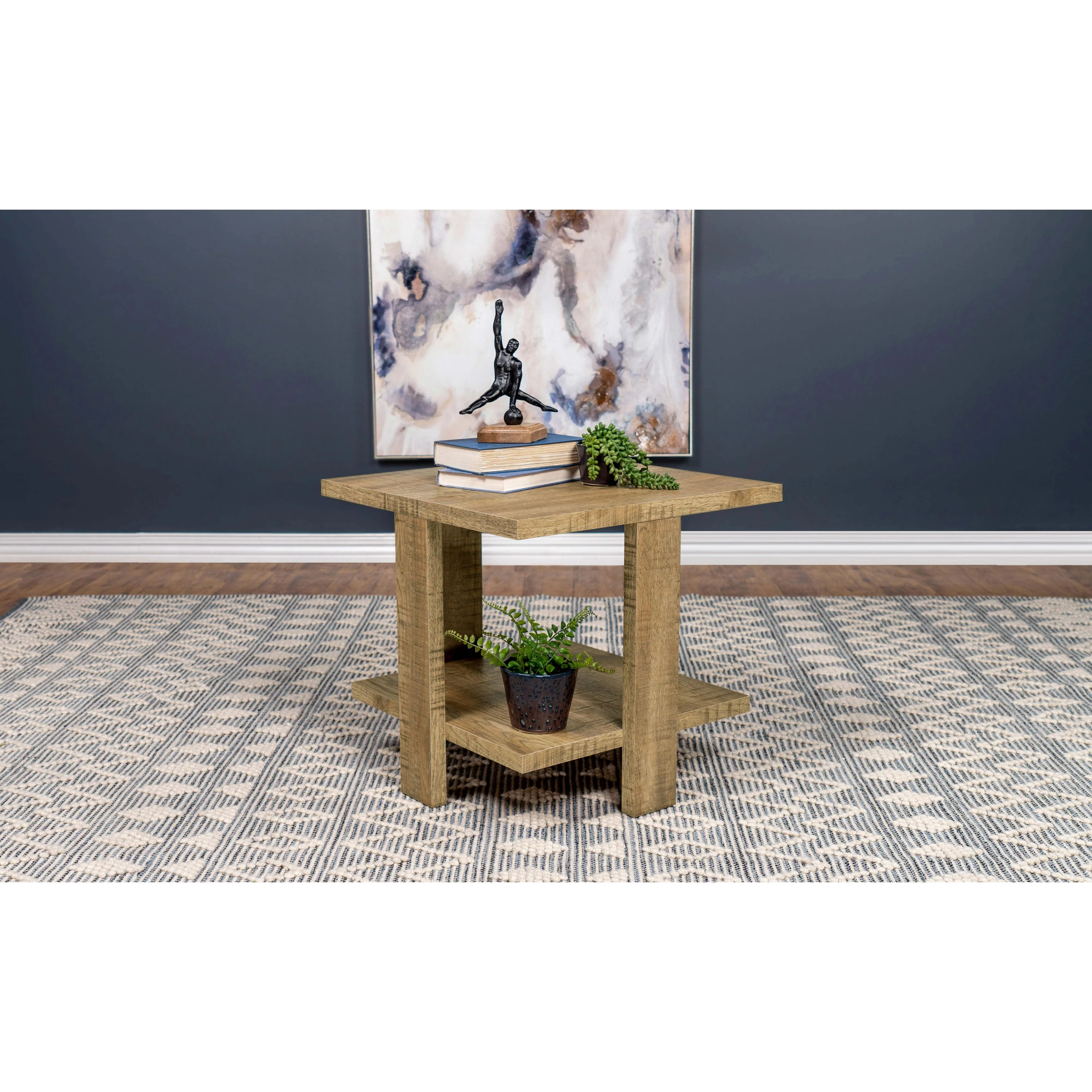 Coaster Furniture Dawn 707717 Square Engineered Wood End Table - Mango Brown - Image 2