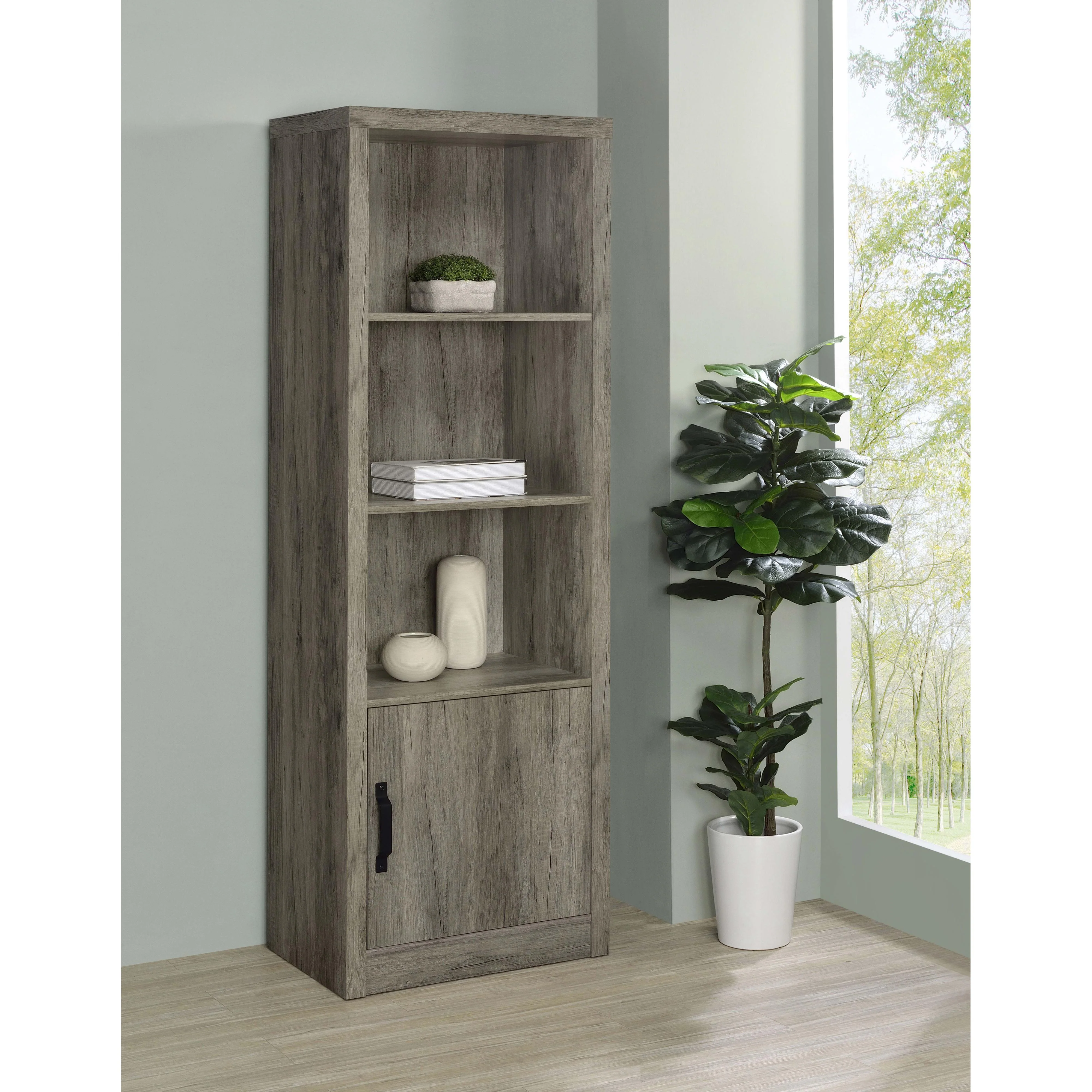 Coaster Furniture Burke 707726 3-shelf Engineered Wood Media Tower - Grey Driftwood - Image 2