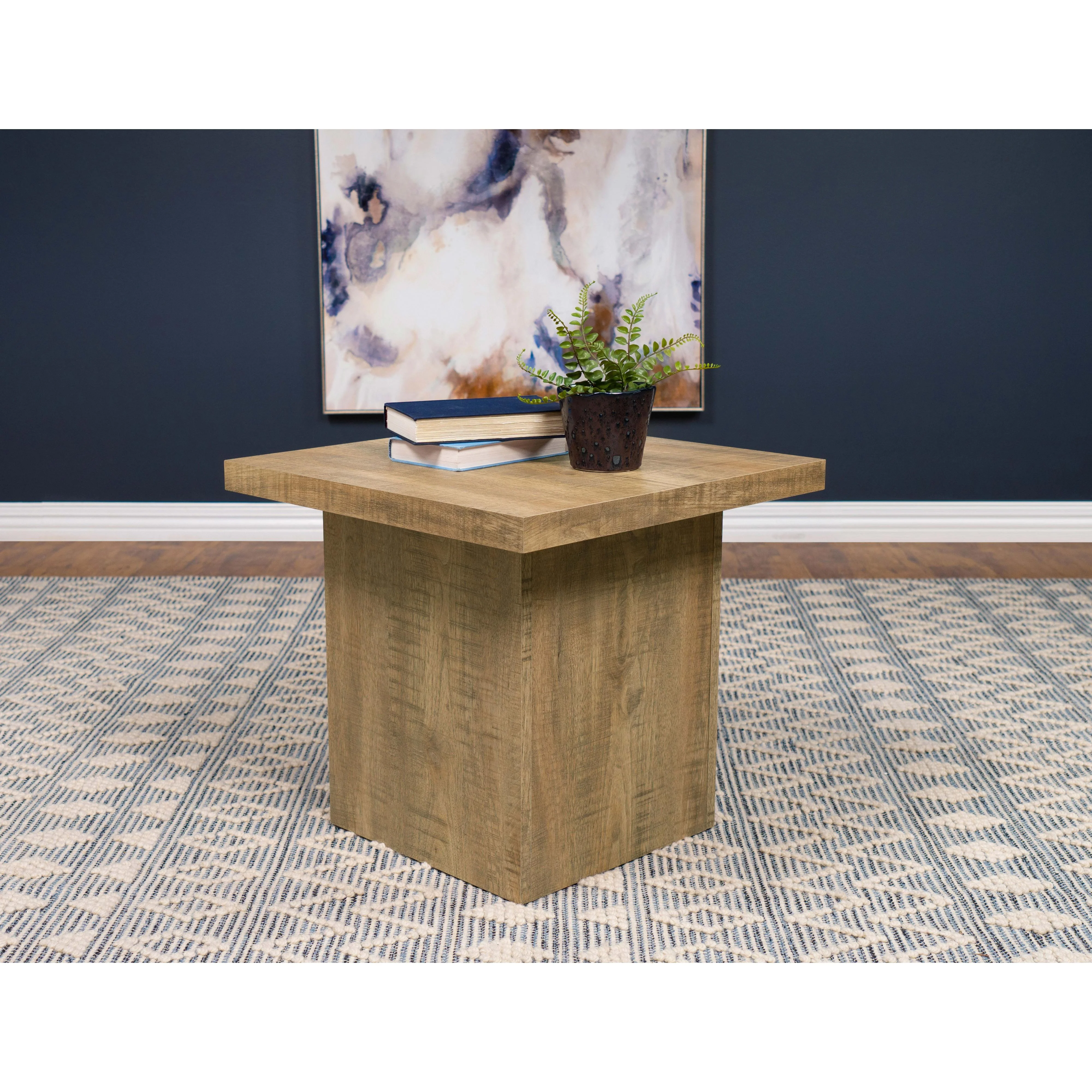 Coaster Furniture Devar 708067 Square Engineered Wood End Table - Mango Brown - Image 2