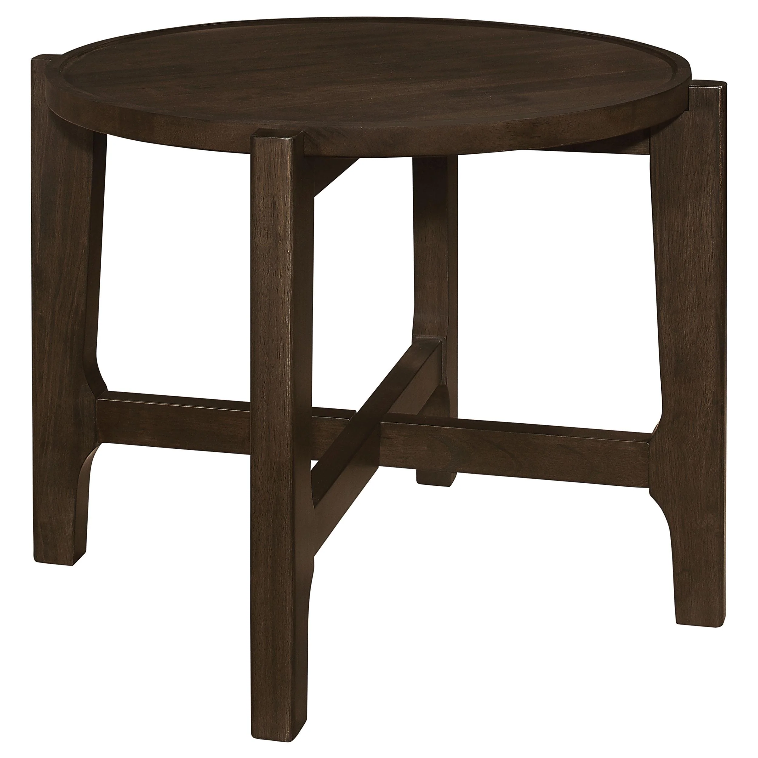Coaster Furniture Cota 708287 Round Solid Wood End Table – Dark Brown