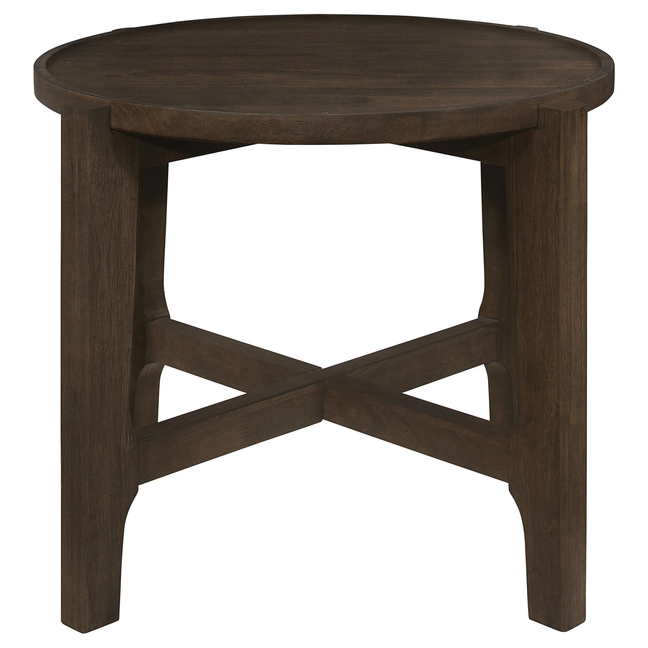 Coaster Furniture Cota 708287 Round Solid Wood End Table - Dark Brown - Image 3