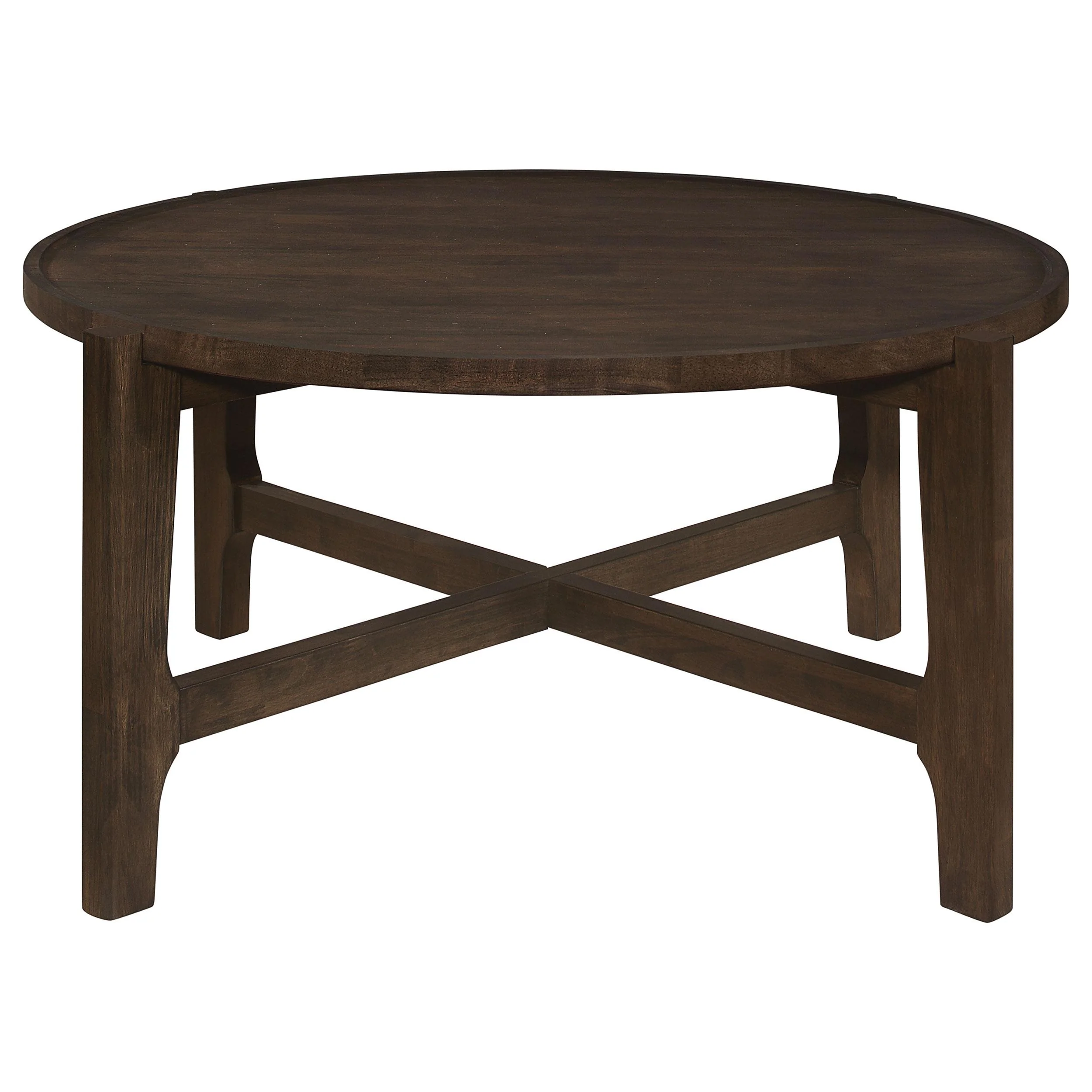 Coaster Furniture Cota 708288 Round Solid Wood Coffee Table - Dark Brown - Image 3