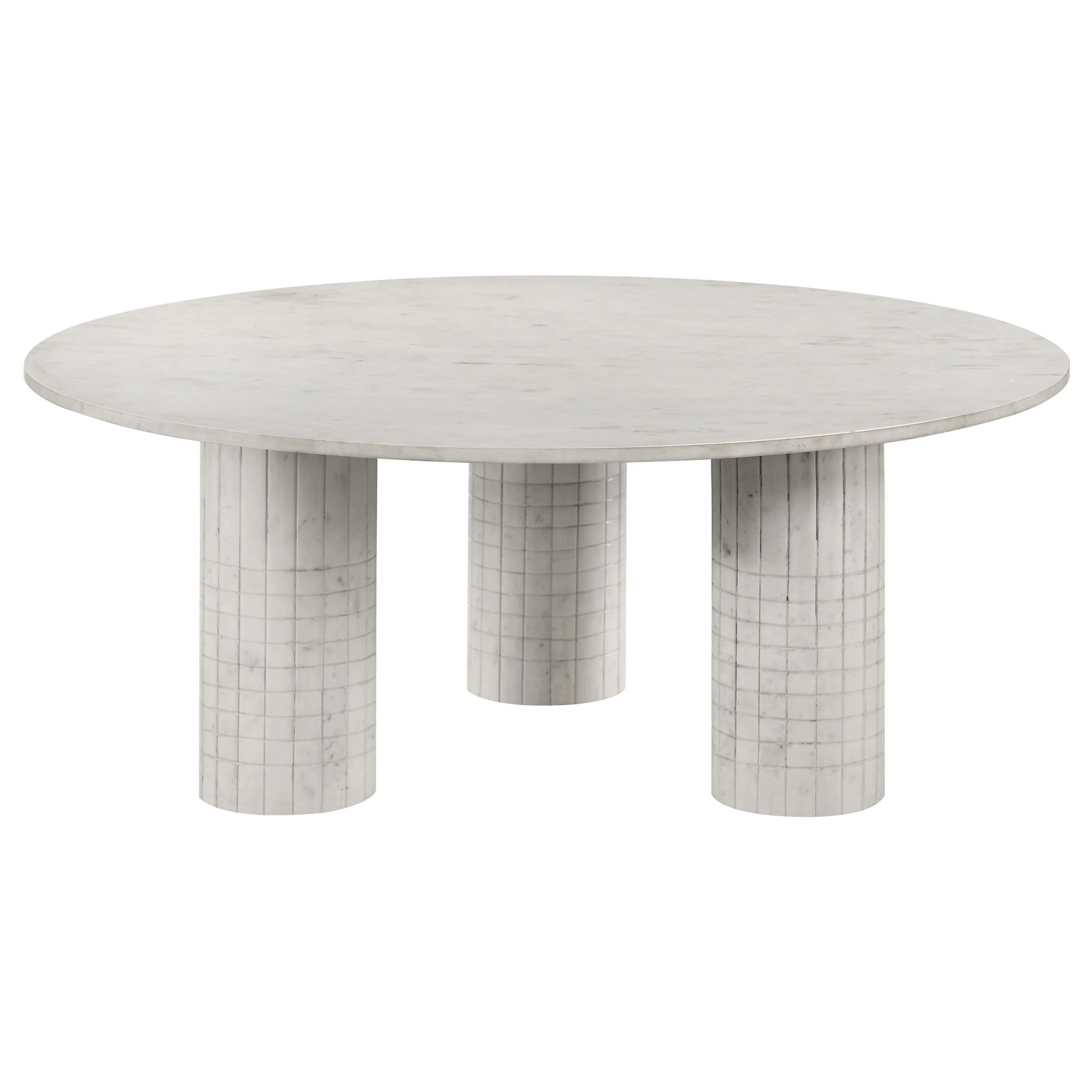 Coaster Furniture Astoria 709668 Round Genuine Marble Coffee Table - White - Image 1