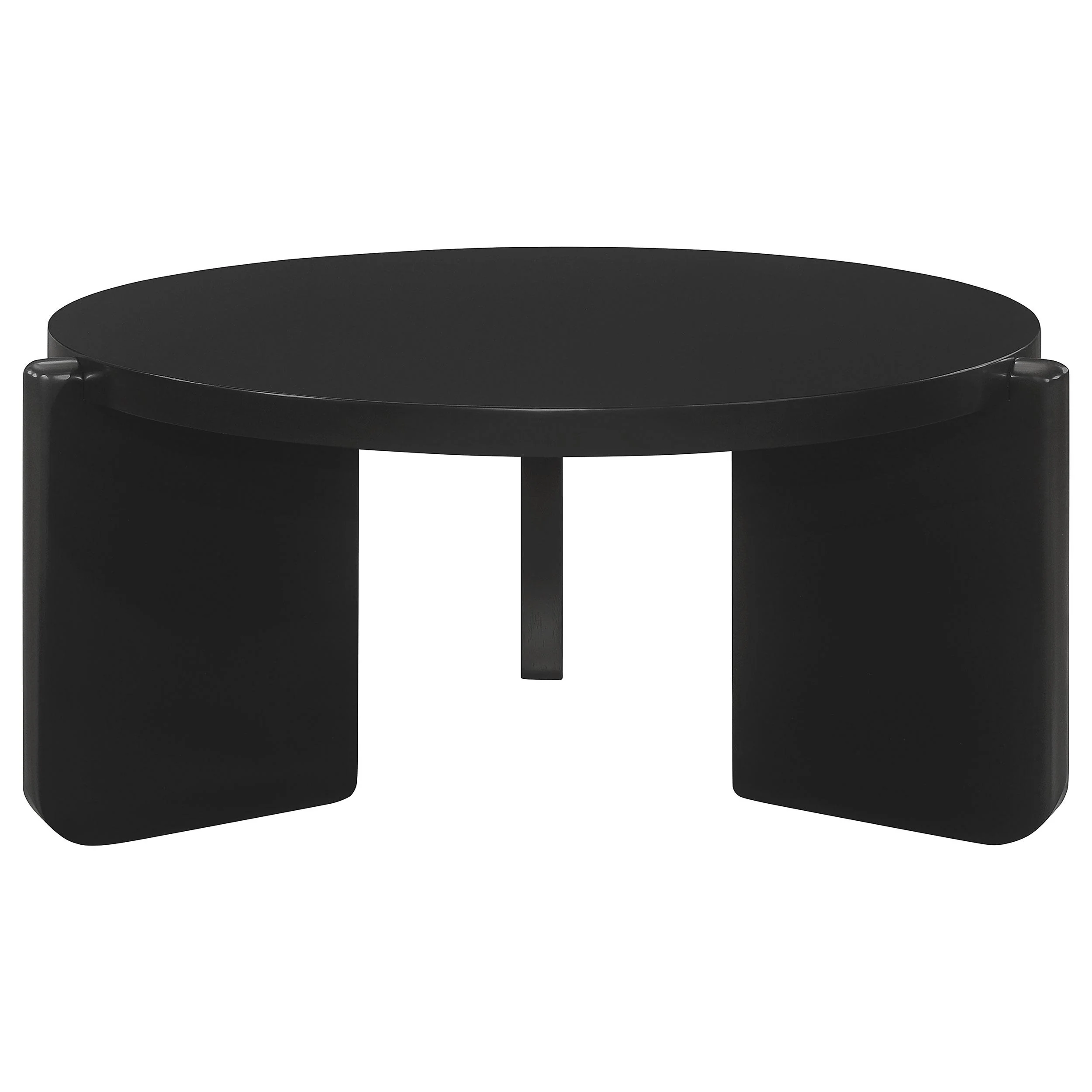 Coaster Furniture Cordova 709678 Round Solid Wood Coffee Table - Black - Image 3