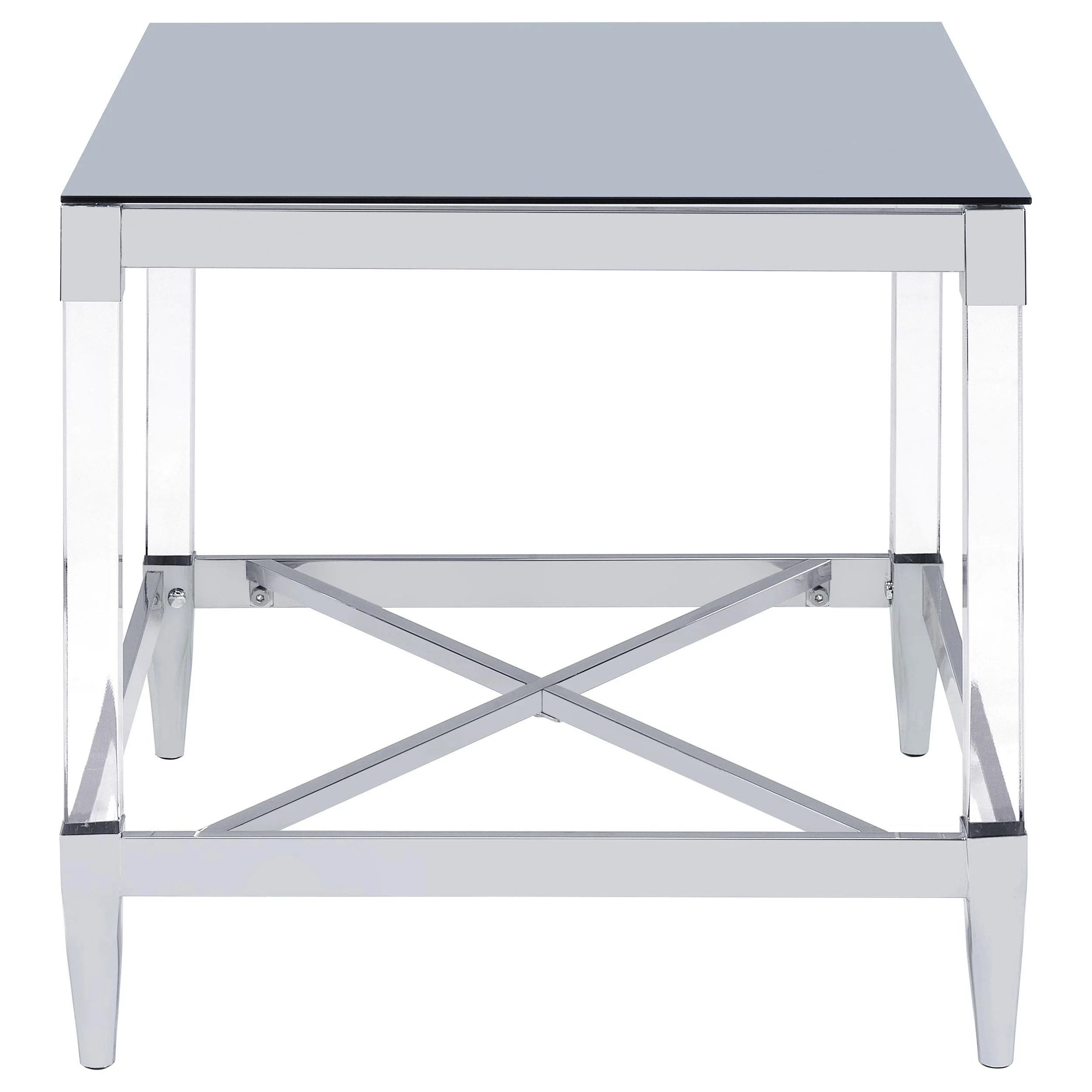 Coaster Furniture Lindley 709727 Square Tempered Mirror Acrylic Side End Table - Chrome - Image 2