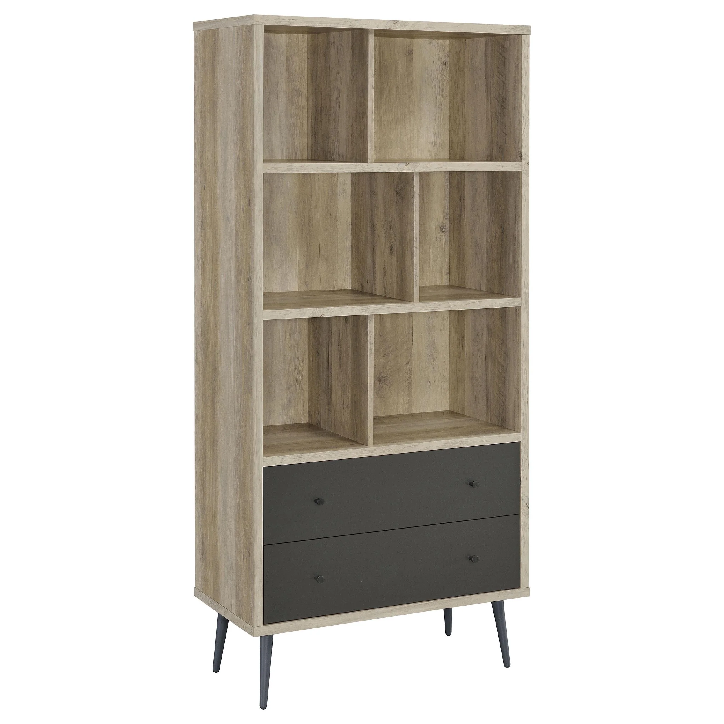 Coaster Furniture Maeve 801923 70-inch 3-shelf Bookcase with Drawers – Distressed Pine