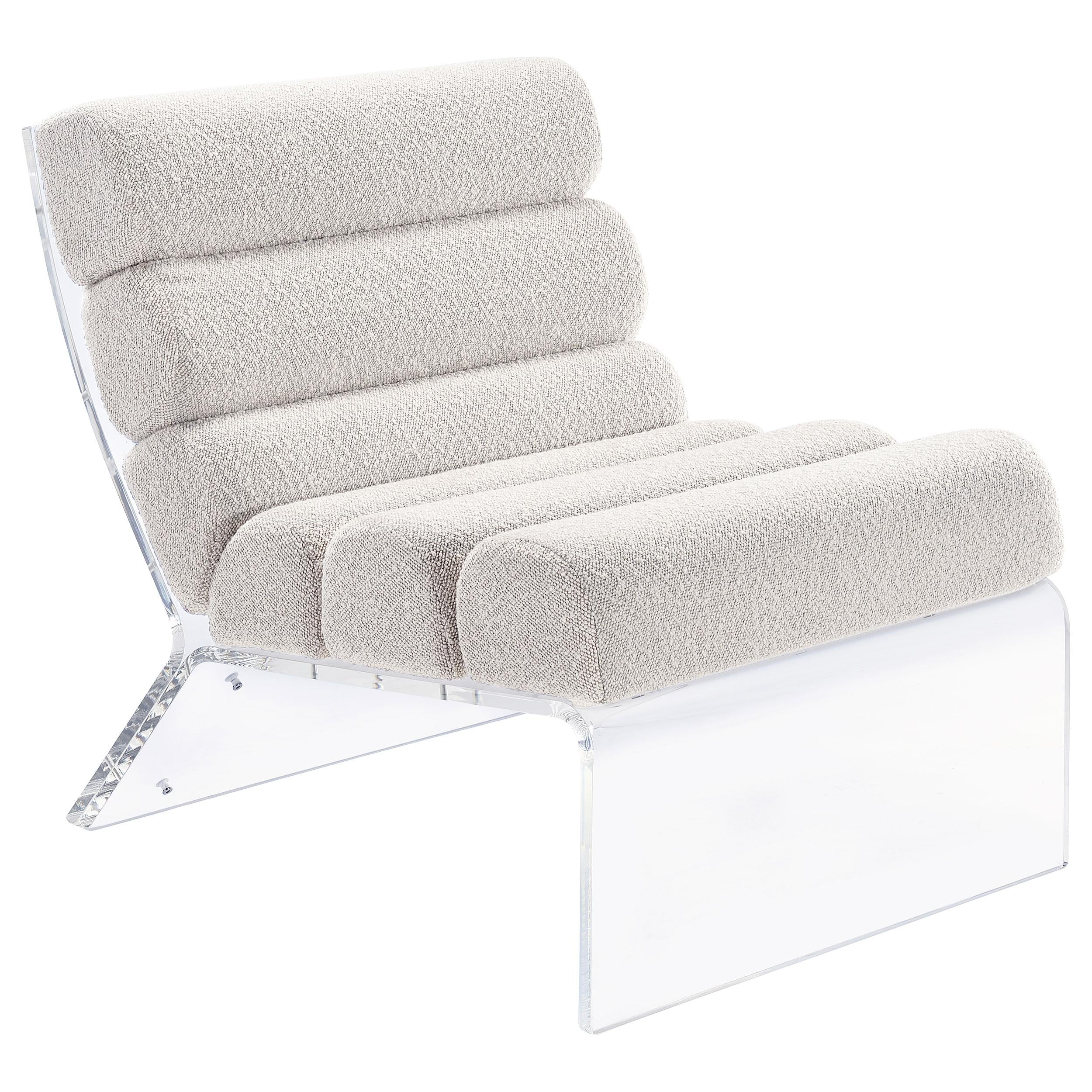 Coaster Furniture Serreta 903161 Boucle Upholstered Armless Acrylic Chair – Ivory