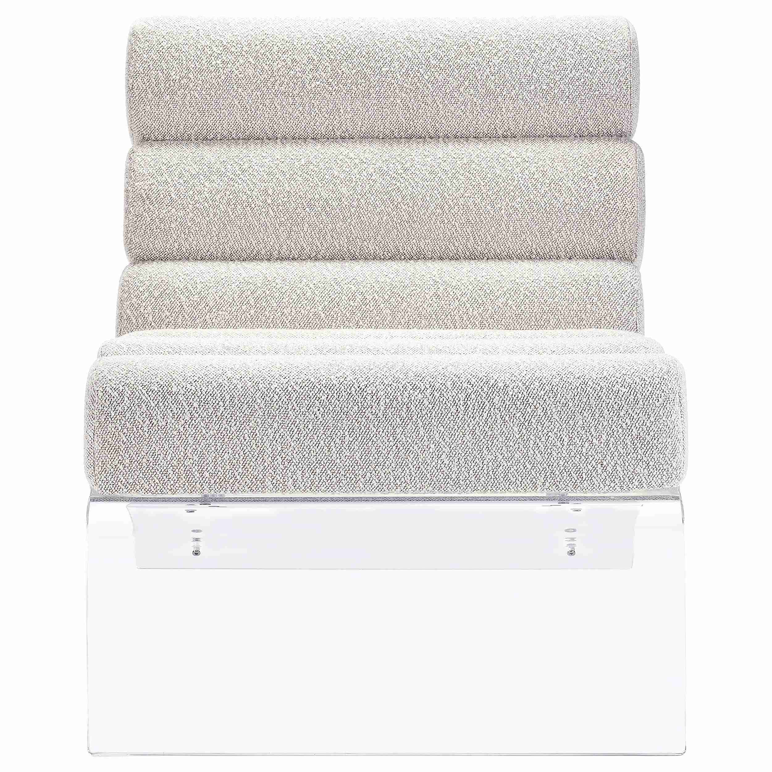 Coaster Furniture Serreta 903161 Boucle Upholstered Armless Acrylic Chair - Ivory - Image 3