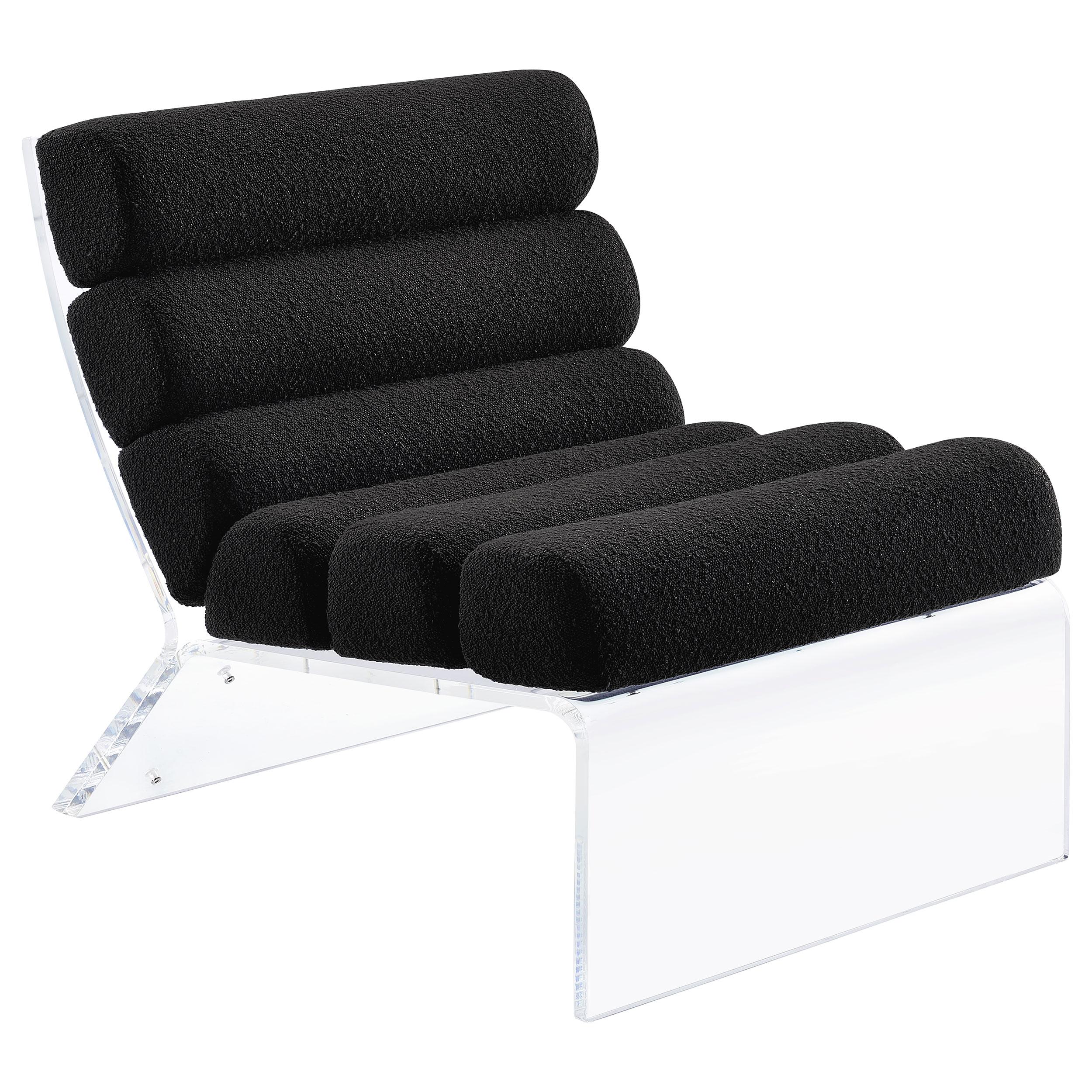 Coaster Furniture Serreta 903162 Boucle Upholstered Armless Acrylic Chair – Black