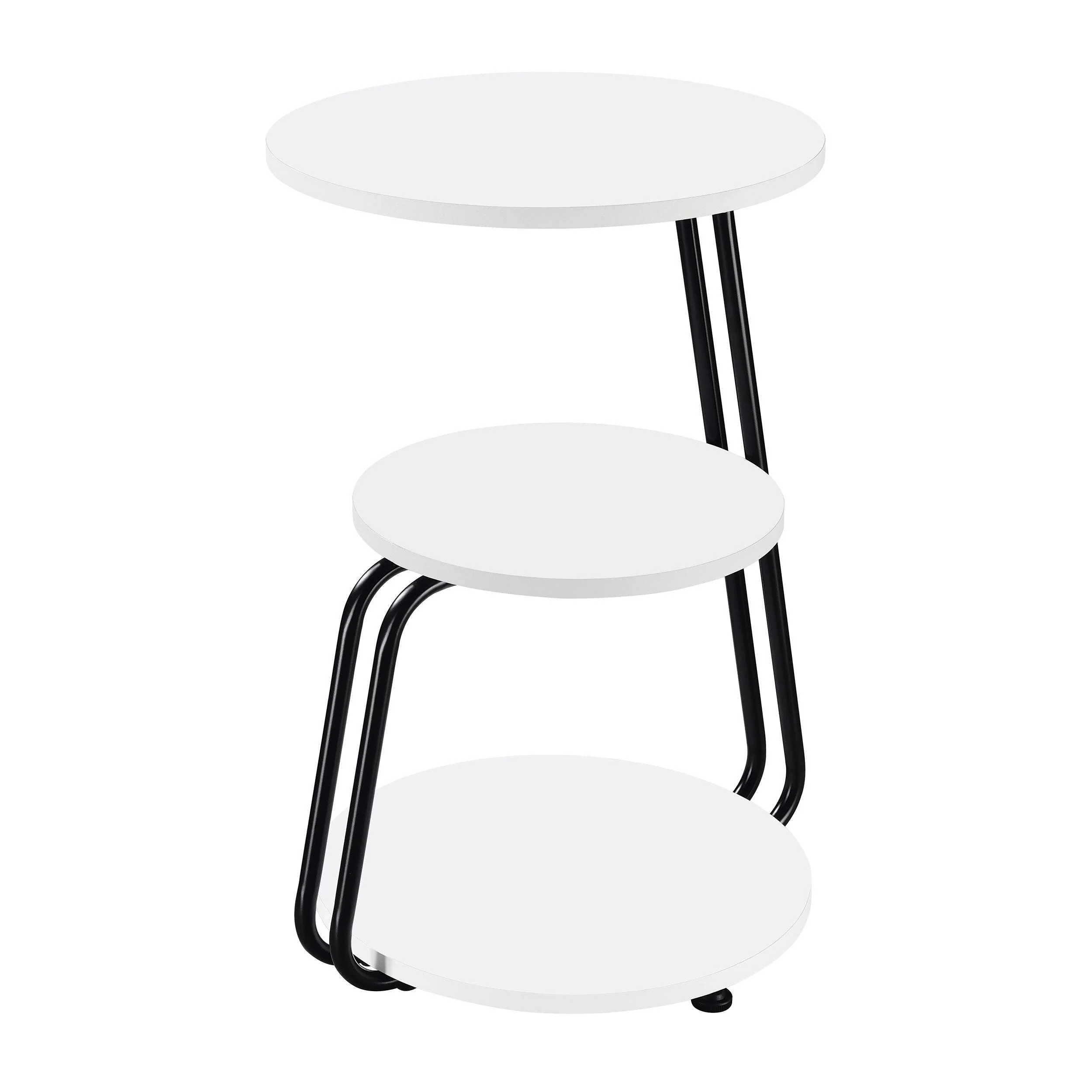Coaster Furniture Hilly 930071 3-tier Round Accent Side Table – White and Black