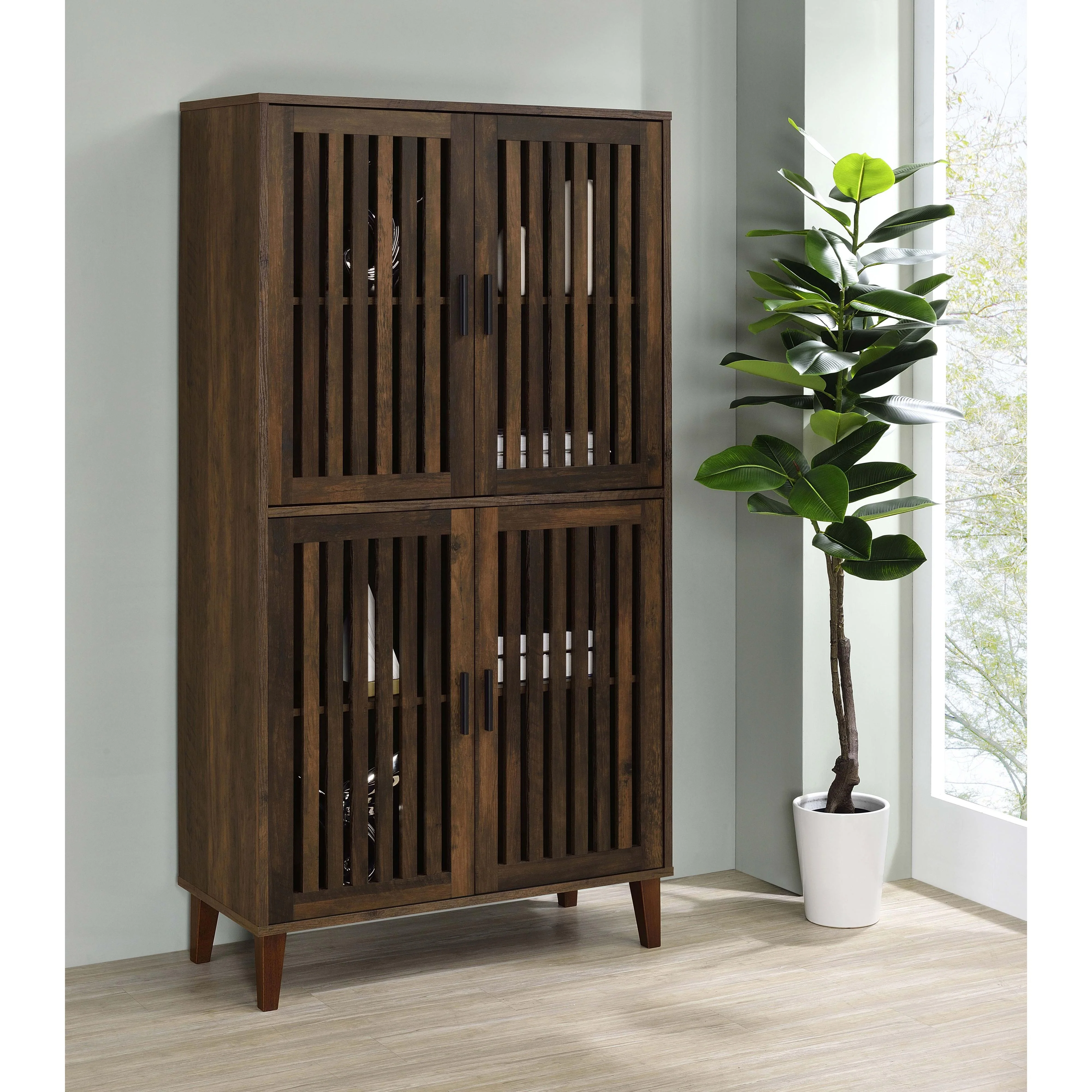 Coaster Furniture Elouise 950335 4-door Engineered Wood Tall Accent Cabinet - Dark Pine - Image 2