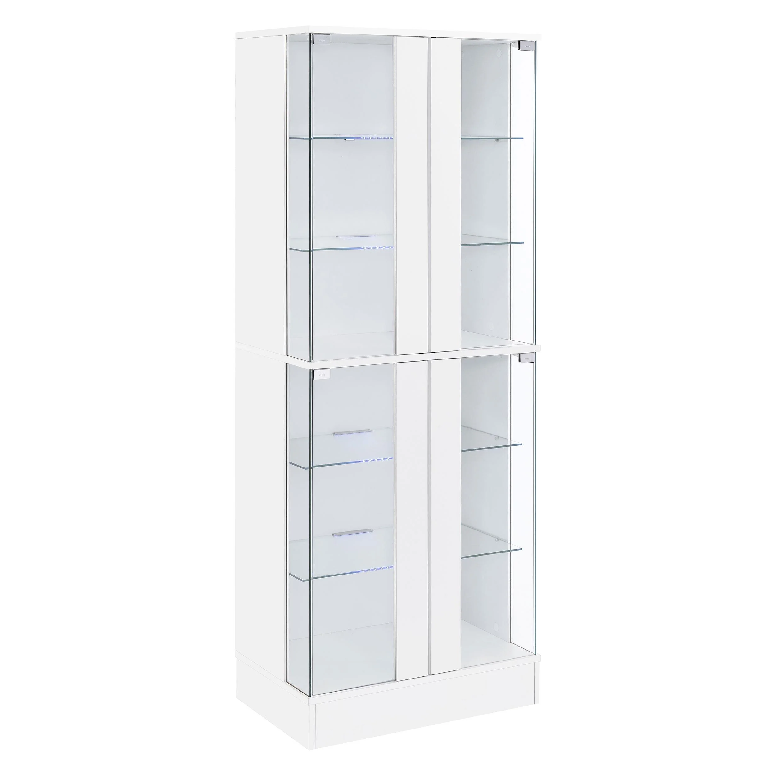 Coaster Furniture Cabra 950397 4-door LED Curio Display Cabinet - White High Gloss - Image 2
