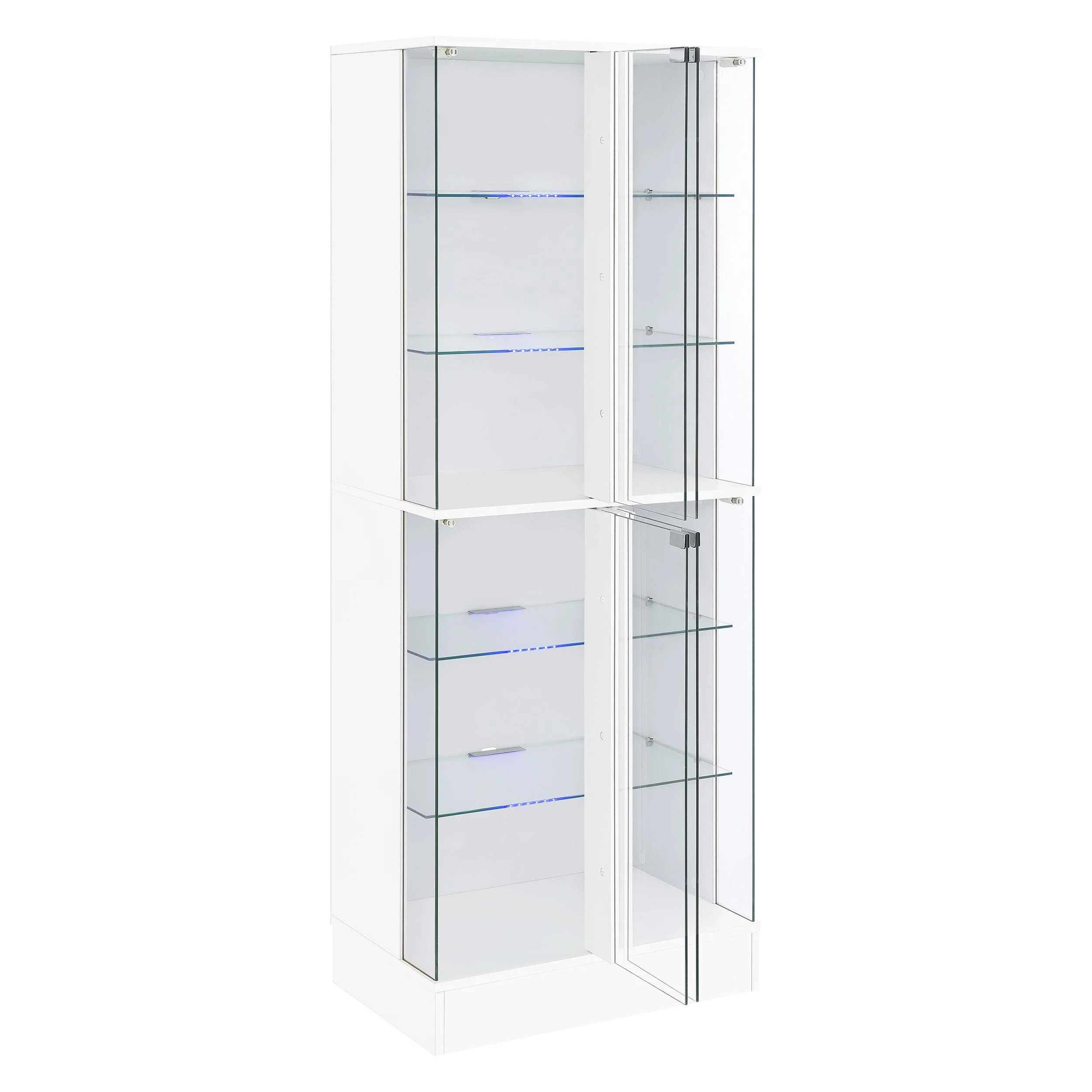Coaster Furniture Cabra 950397 4-door LED Curio Display Cabinet - White High Gloss - Image 3